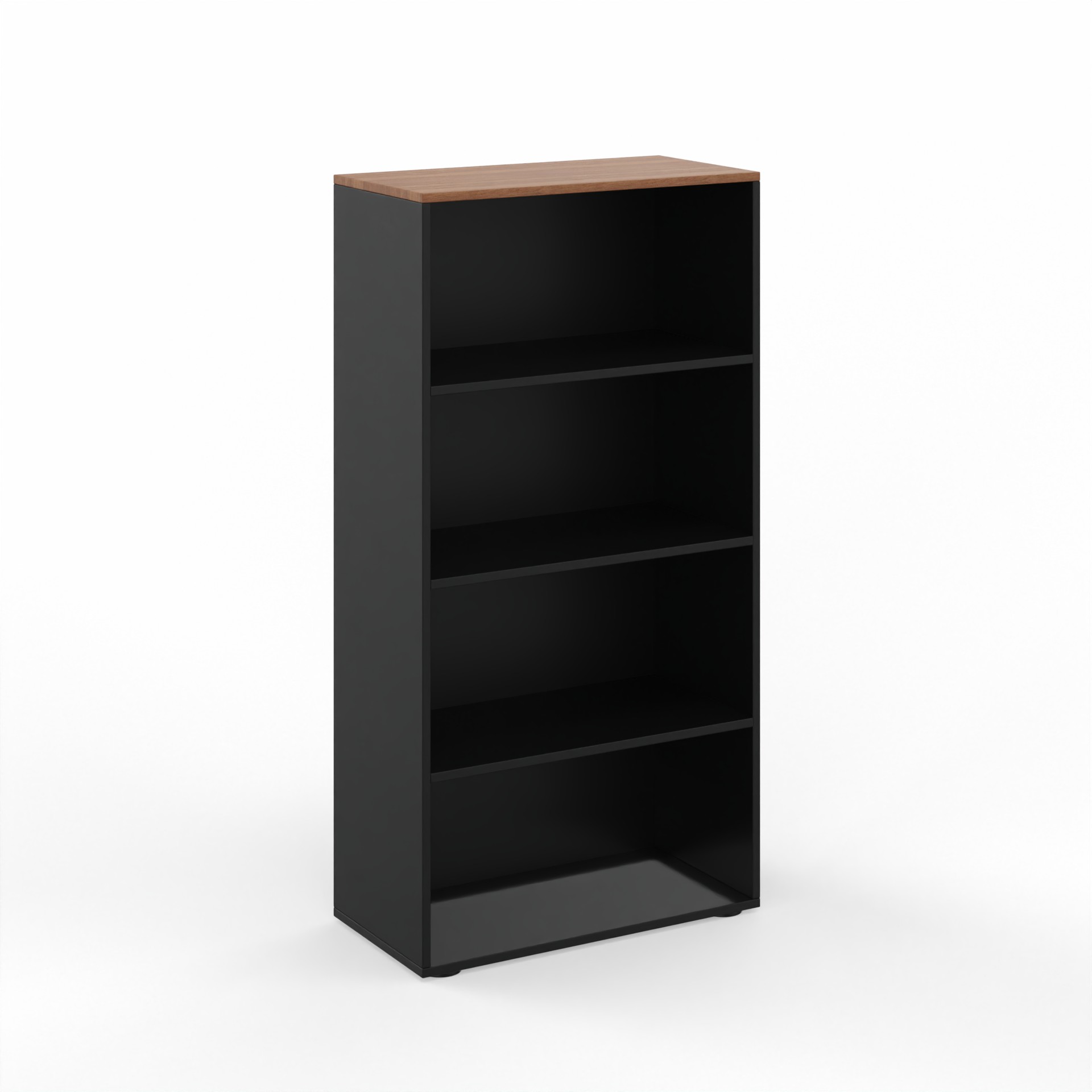 Étagère Tradingzone GO Swiss 80.0 x 40.0 cm, Noir/Noyer, 4 Dossier haut, Nouveau - Optimal pour le bureau et l