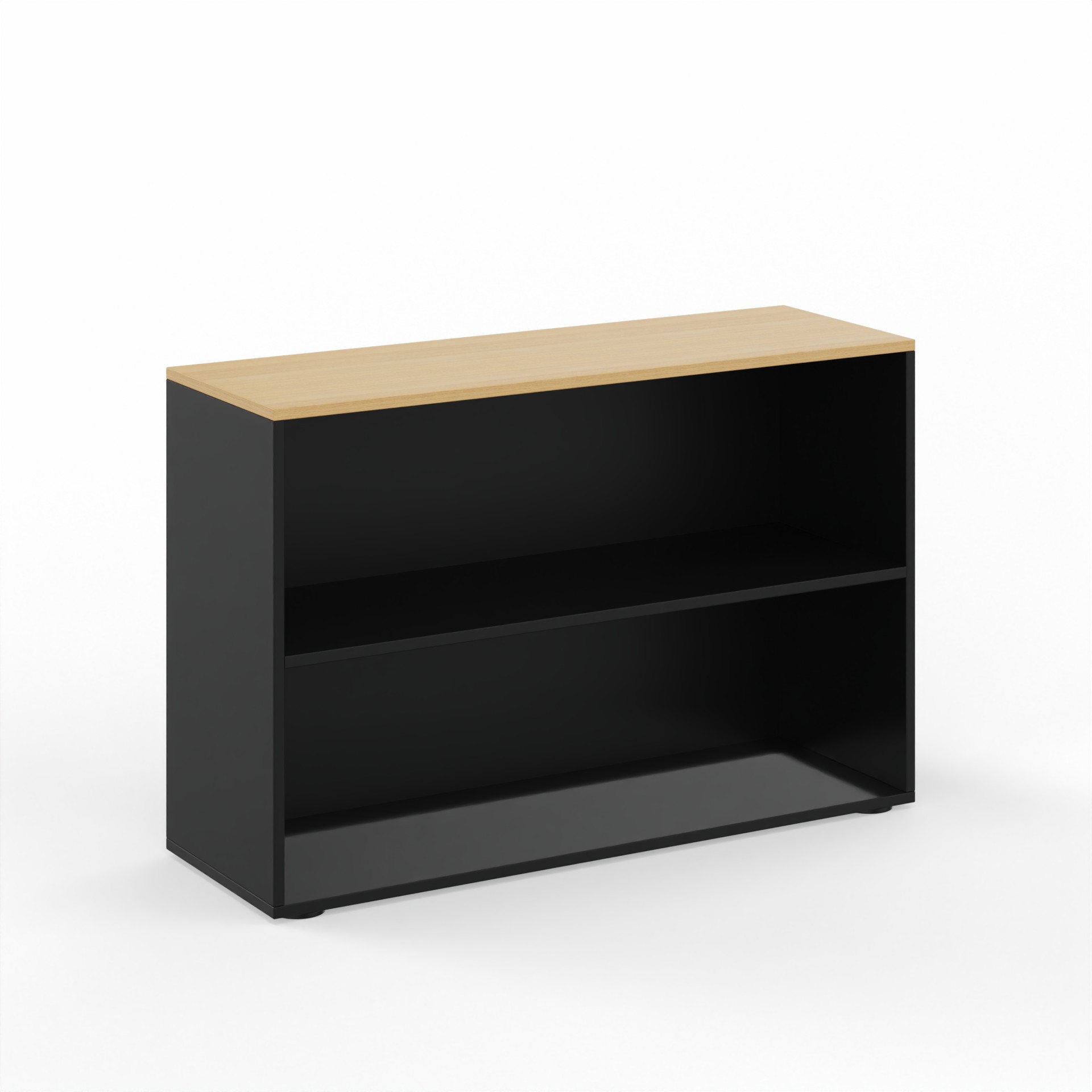 Étagère Tradingzone GO Swiss 120.0 x 40.0 cm, Noir/Chêne, 2 Dossier haut, Nouveau - Optimal pour le bureau et l