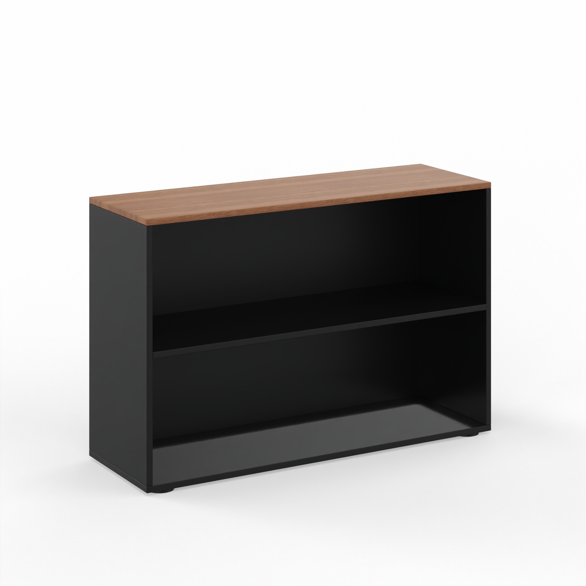 Regal Tradingzone GO Swiss 120.0 x 40.0 cm, Schwarz/Nussbaum, 2 Ordner hoch, Neu - Optimal für Büro und Organisation