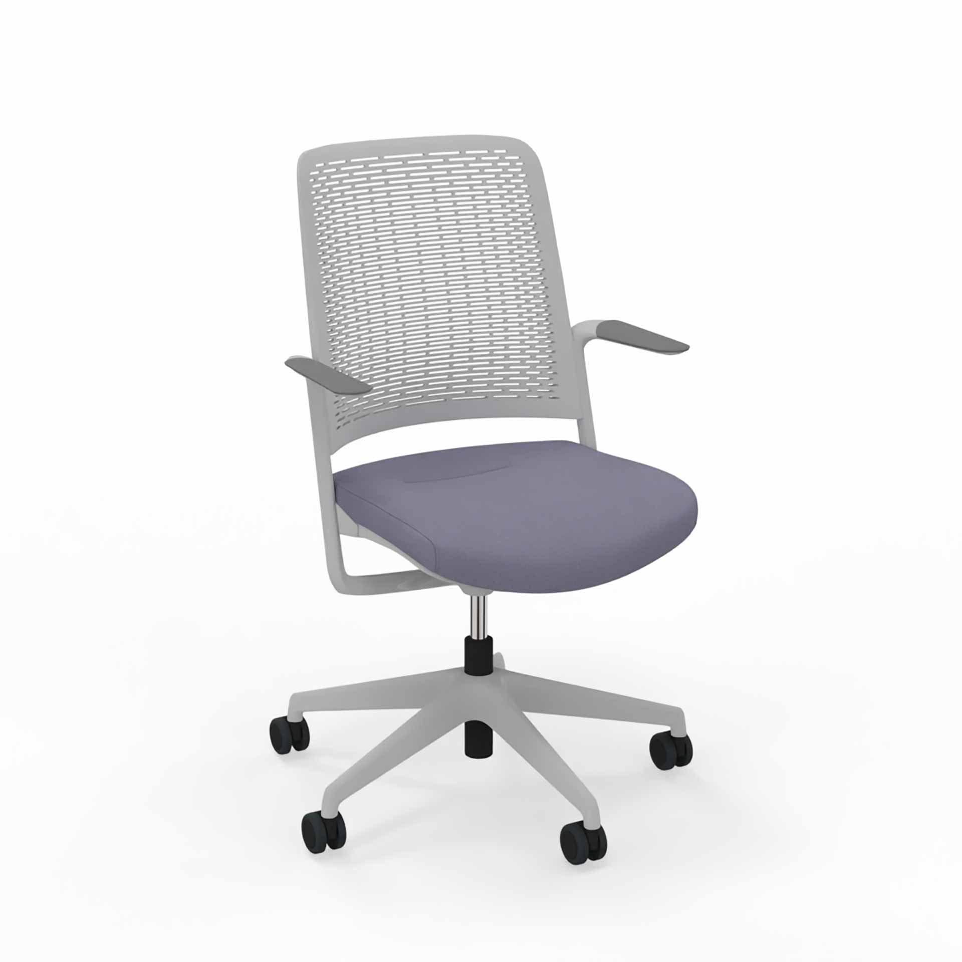 Bürodrehstuhl Nowy Styl WithME Chair (Grau, Neu, Hartbodenrollen, Fixarmlehnen)