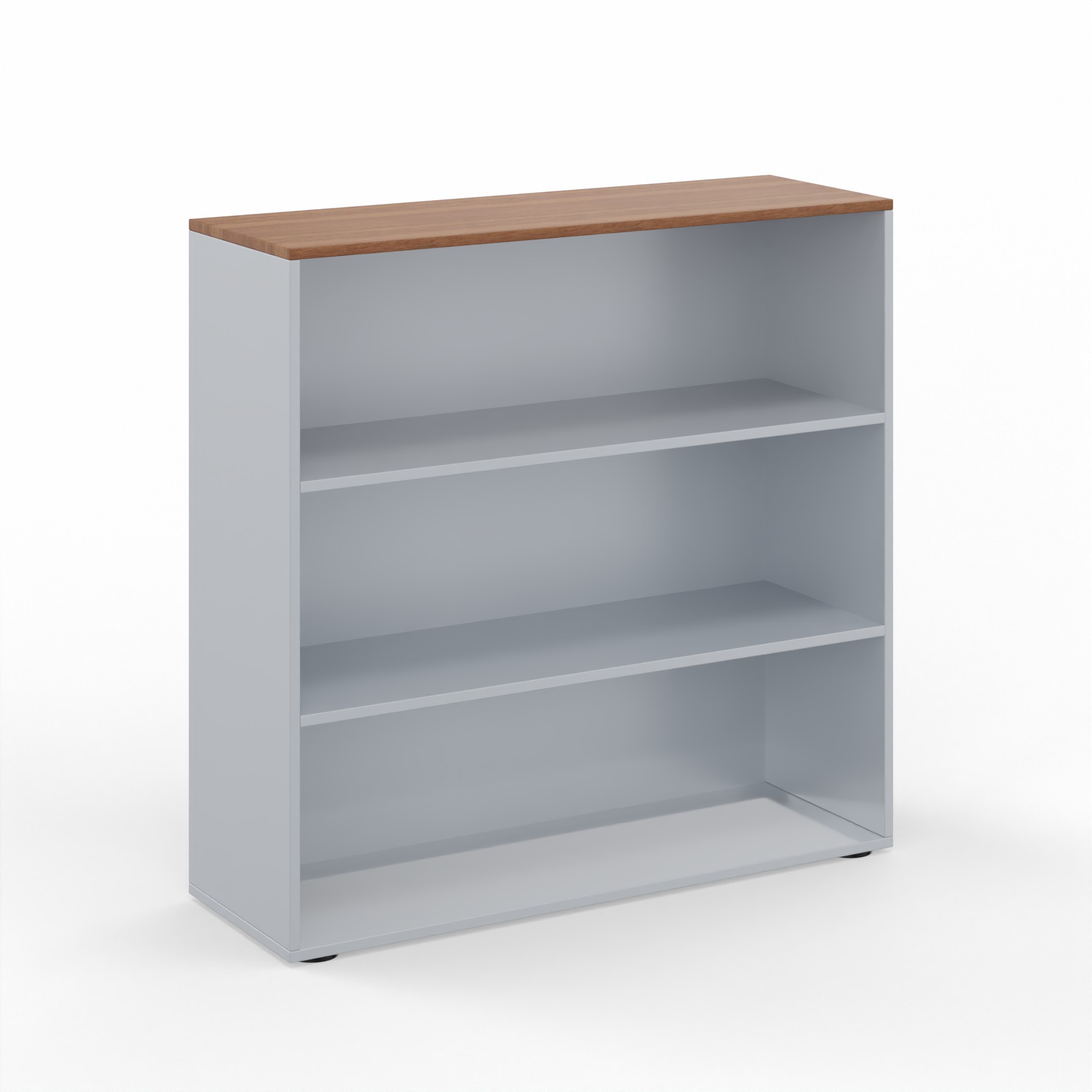 Étagère Tradingzone GO Swiss 120.0 x 40.0 cm, Gris argenté/Noyer, 3 Dossier haut, Nouveau - Optimal pour le bureau et l