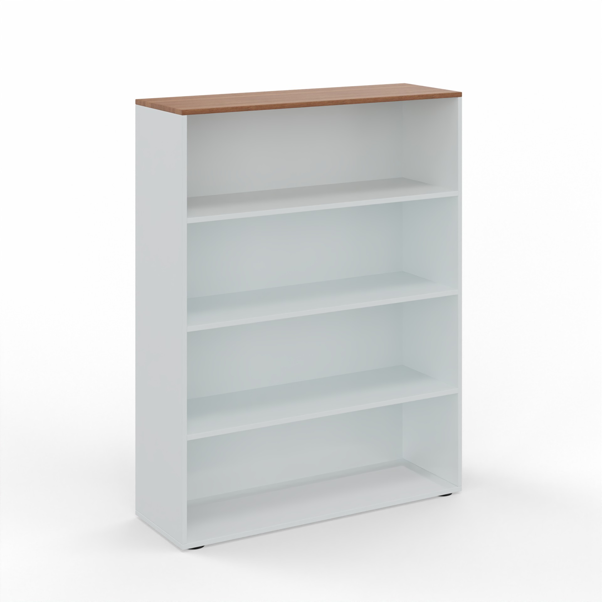 Regal Tradingzone GO Swiss 120.0 x 40.0 cm, Weissgrau/Nussbaum, 4 Ordner hoch, Neu - Optimal für Büro und Organisation