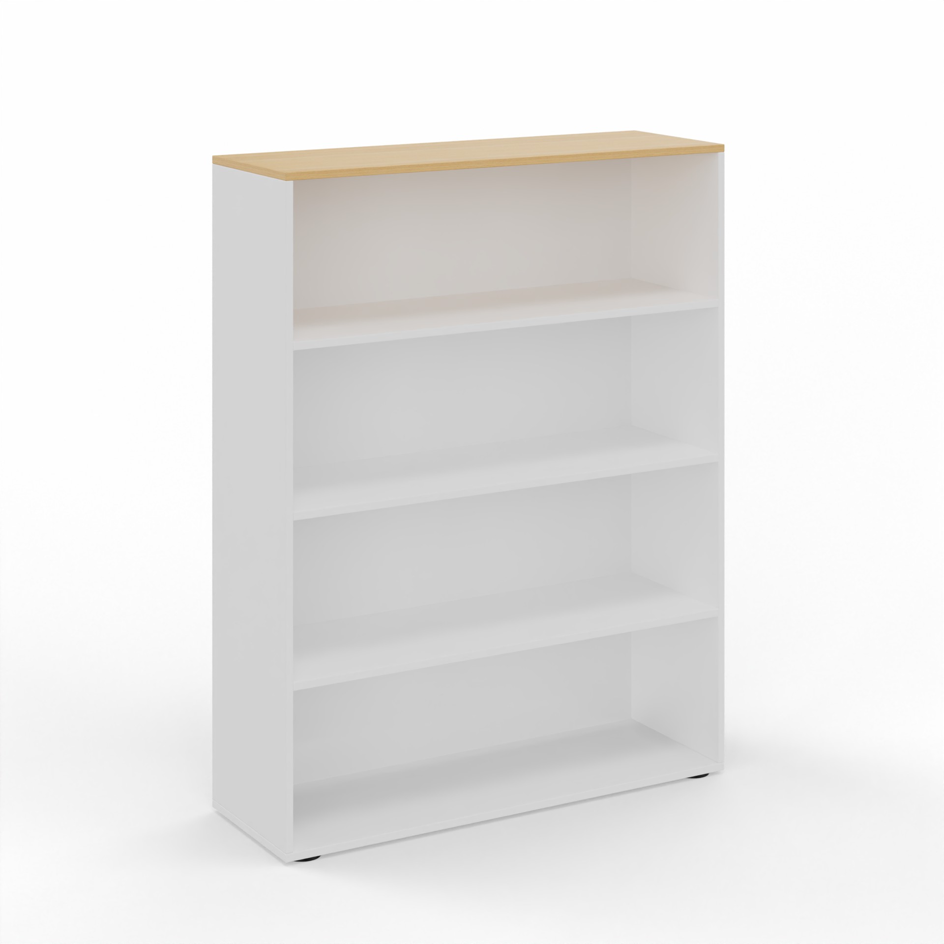 Étagère Tradingzone GO Swiss 120.0 x 40.0 cm, Blanc/Chêne, 4 Dossier haut, Nouveau - Optimal pour le bureau et l