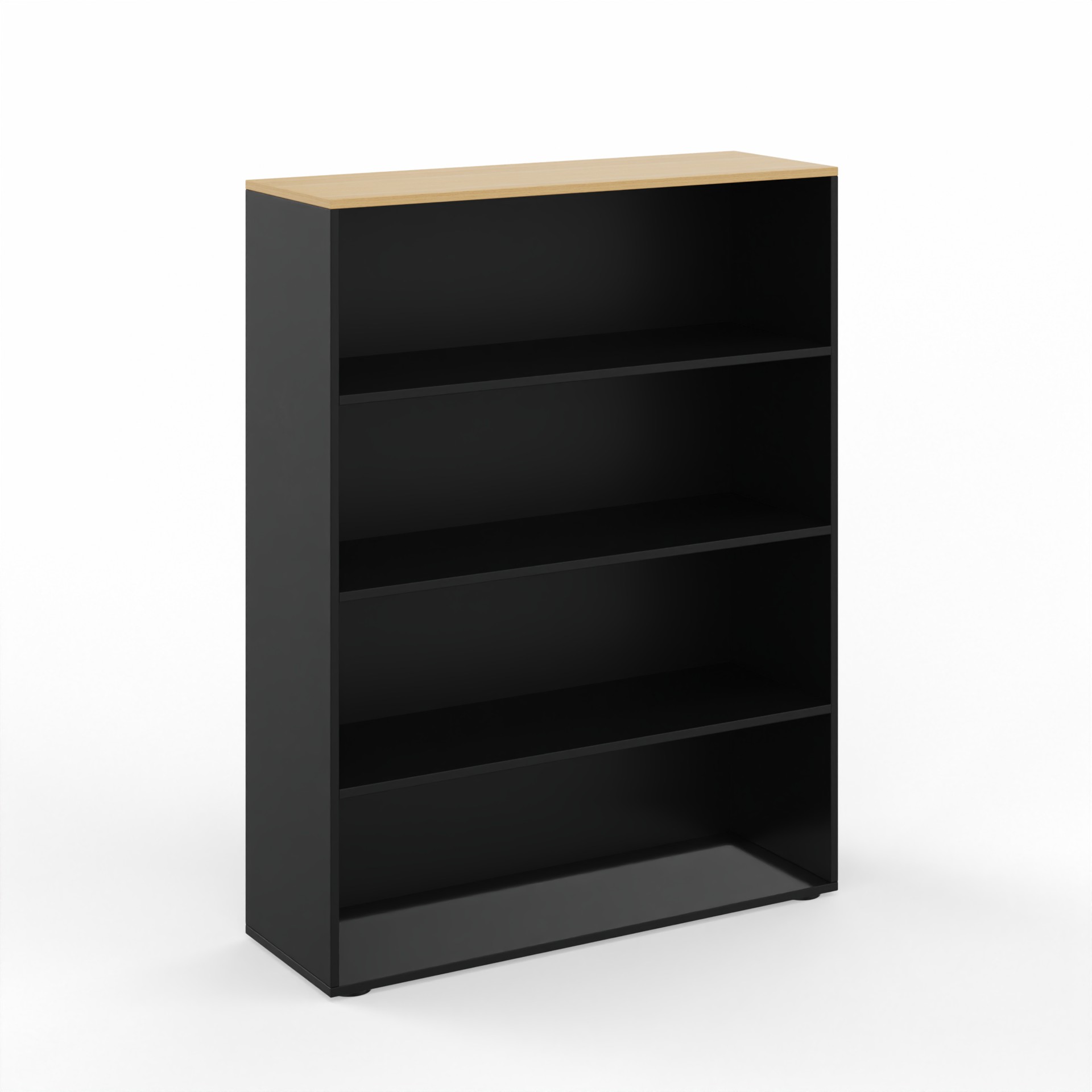 Étagère Tradingzone GO Swiss 120.0 x 40.0 cm, Noir/Chêne, 4 Dossier haut, Nouveau - Optimal pour le bureau et l