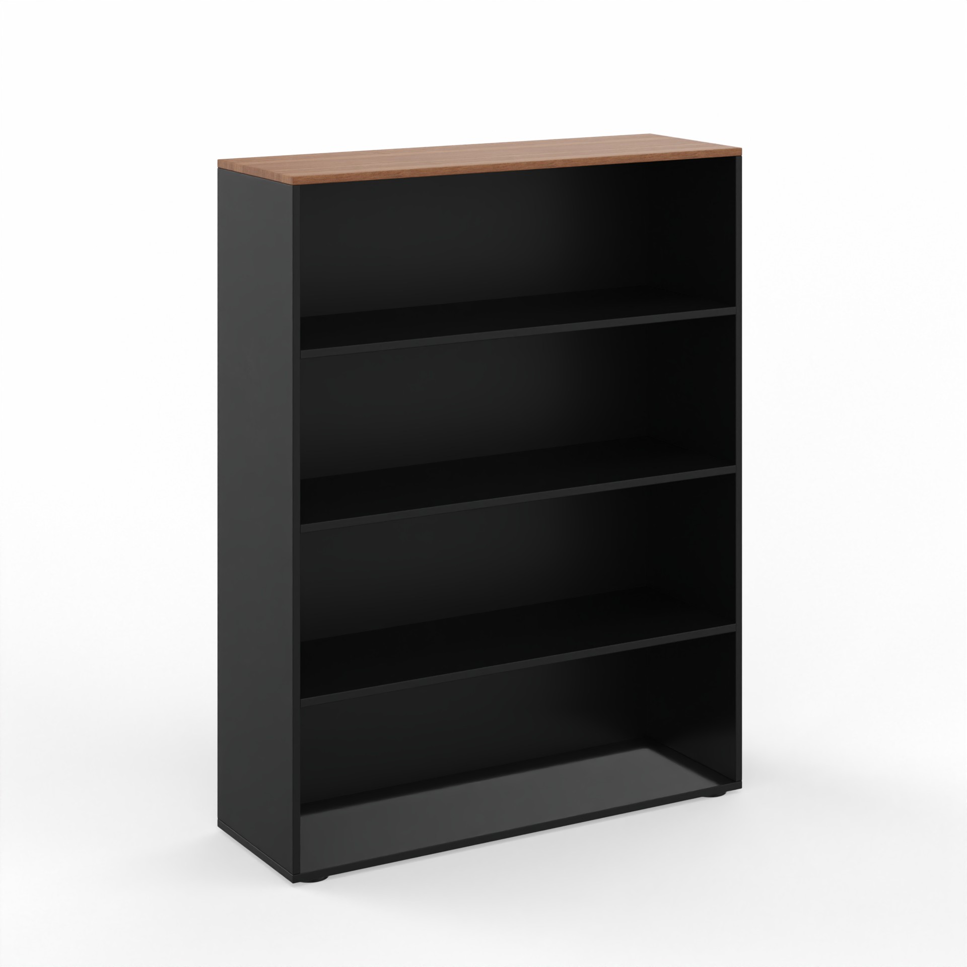 Étagère Tradingzone GO Swiss 120.0 x 40.0 cm, Noir/Noyer, 4 Dossier haut, Nouveau - Optimal pour le bureau et l