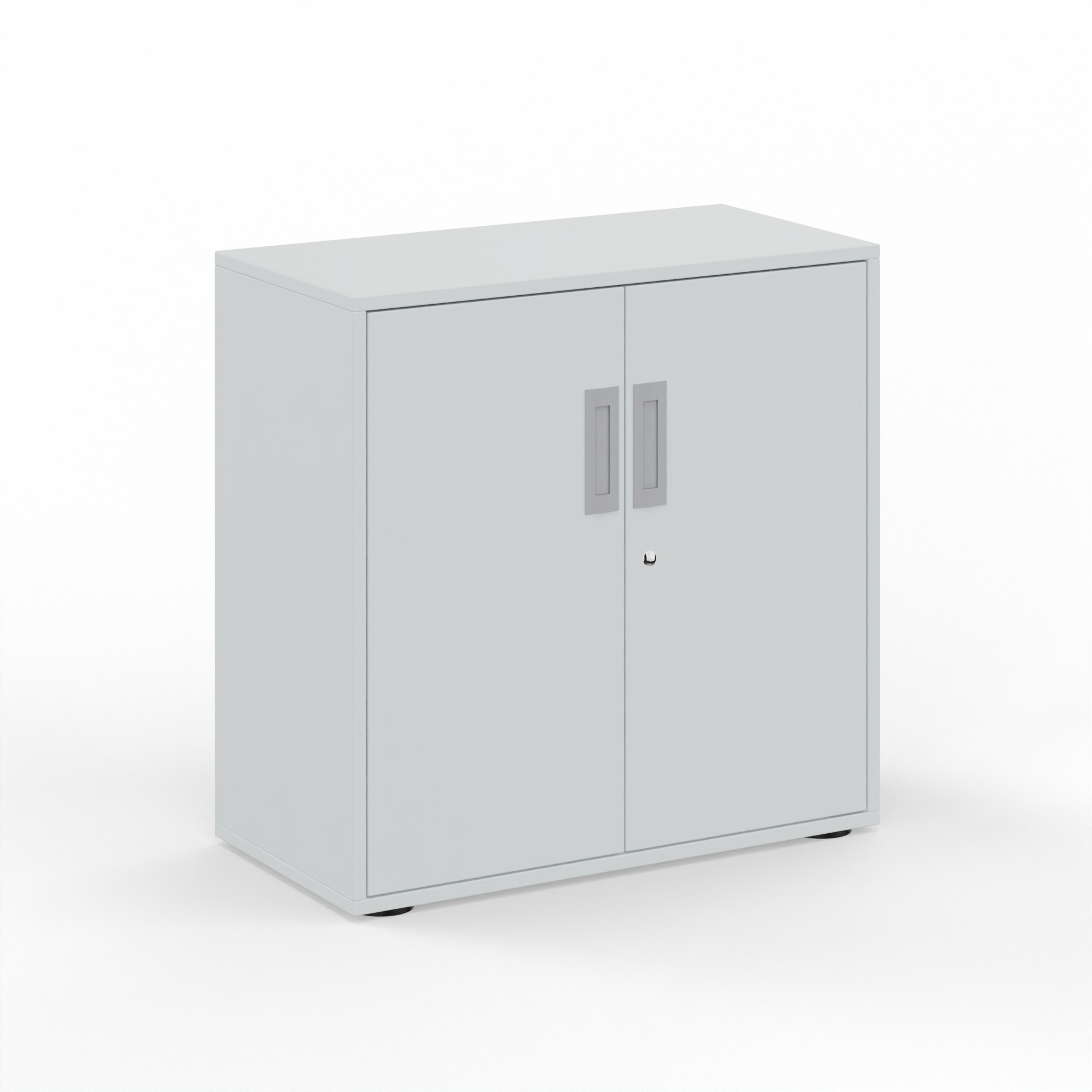Image of Flügeltürschrank Tradingzone GO Swiss 80.0 x 80.0 x 40.0 cm, Weissgrau/Weissgrau, 2 Ordner hoch, Neu - Modern und Platzsparend