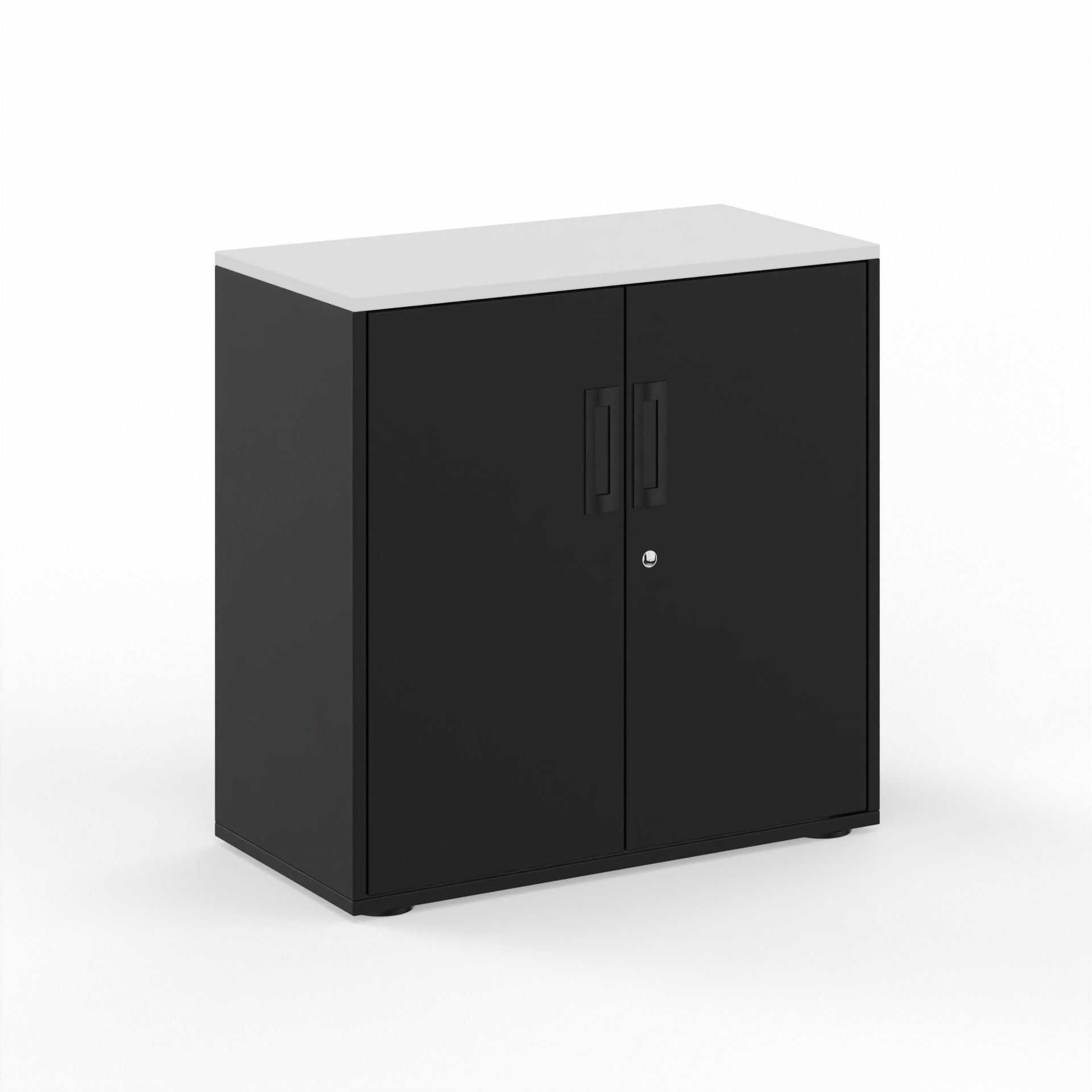 Image of Flügeltürschrank Tradingzone GO Swiss 80.0 x 80.0 x 40.0 cm, Schwarz/Weiss, 2 Ordner hoch, Neu - Modern und Platzsparend