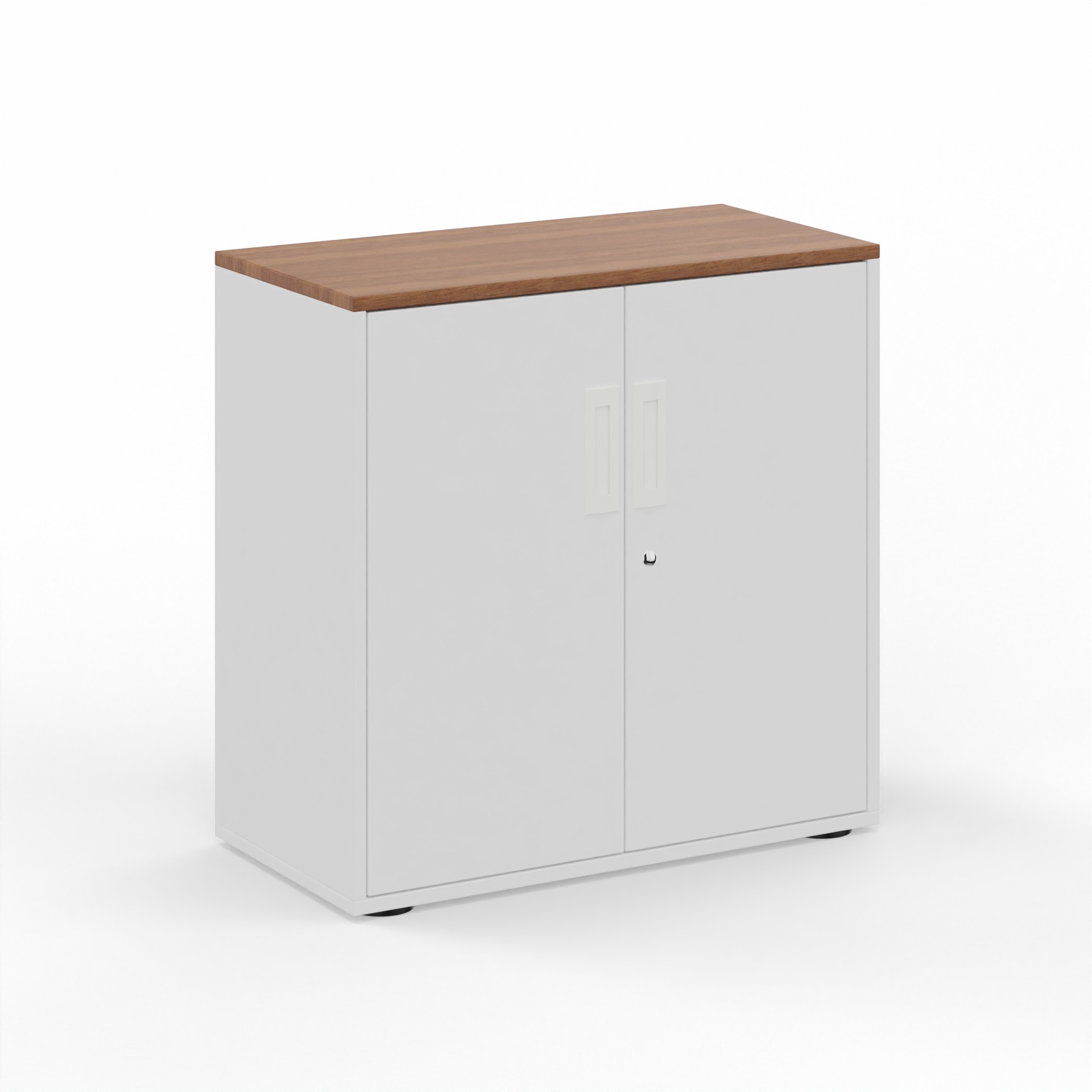 Armoire à portes battantes Tradingzone GO Swiss 80.0 x 80.0 x 40.0 cm, Blanc/Noyer, 2 Dossier haut, Nouveau - Moderne et peu encombrant