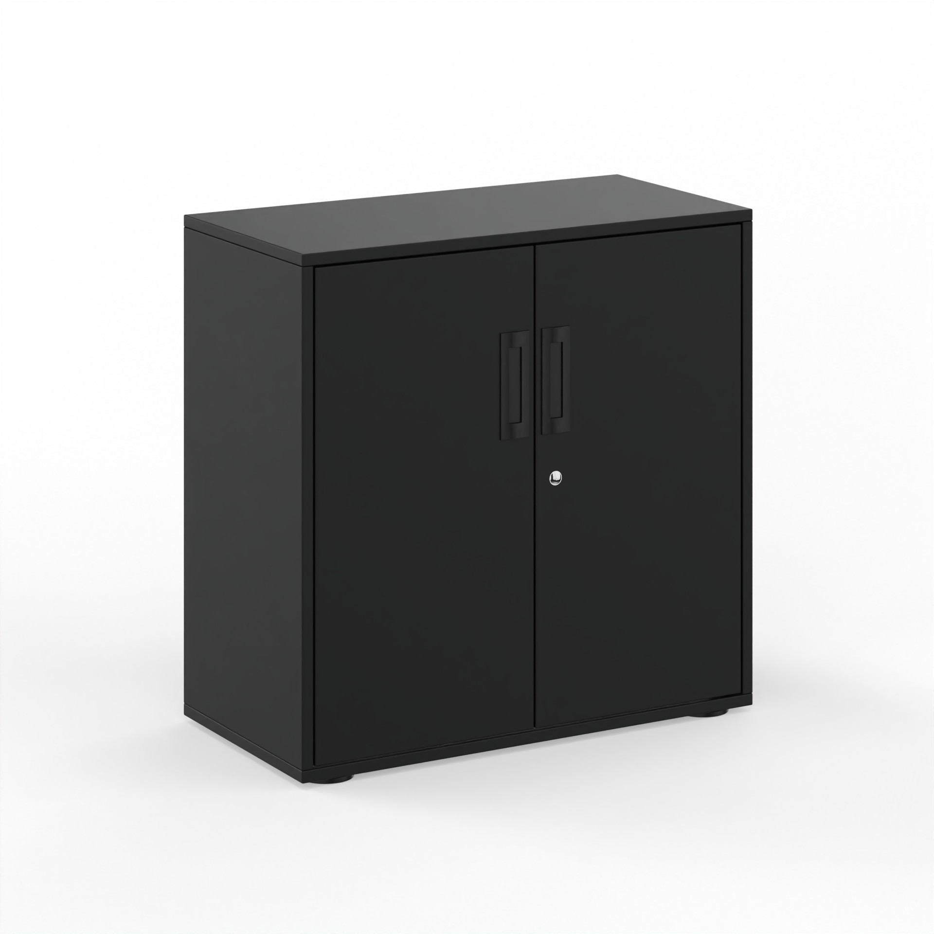 Image of Flügeltürschrank Tradingzone GO Swiss 80.0 x 80.0 x 40.0 cm, Schwarz/Schwarz, 2 Ordner hoch, Neu - Modern und Platzsparend