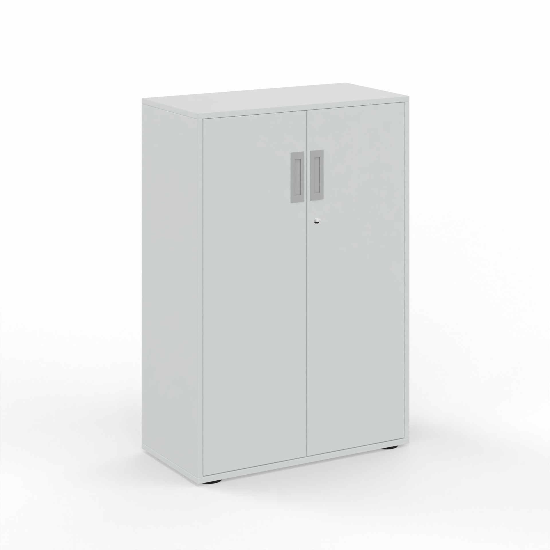 Image of Flügeltürschrank Tradingzone GO Swiss 80.0 x 118.0 x 40.0 cm, Weissgrau/Weissgrau, 3 Ordner hoch, Neu - Modern und Platzsparend