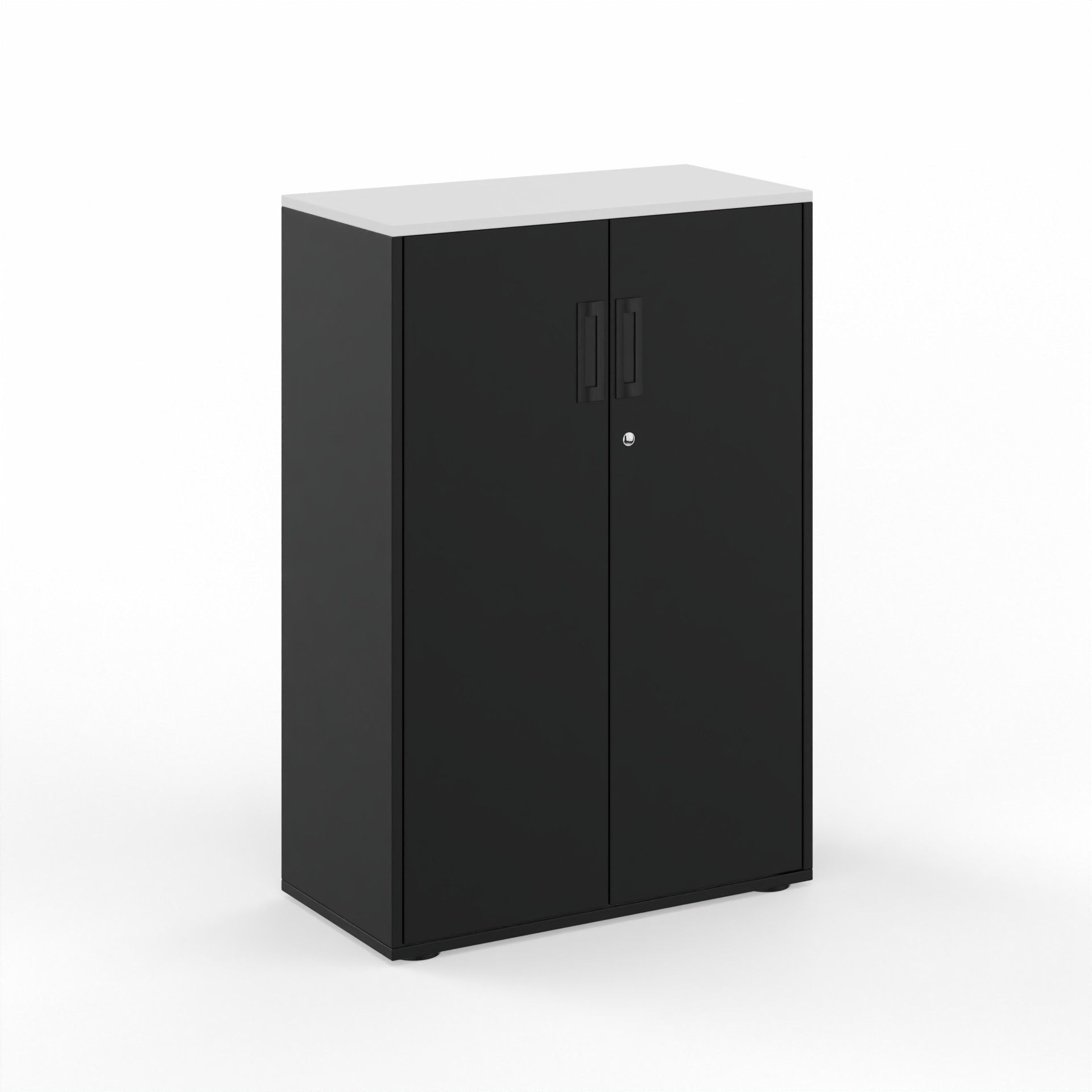 Image of Flügeltürschrank Tradingzone GO Swiss 80.0 x 118.0 x 40.0 cm, Schwarz/Weiss, 3 Ordner hoch, Neu - Modern und Platzsparend