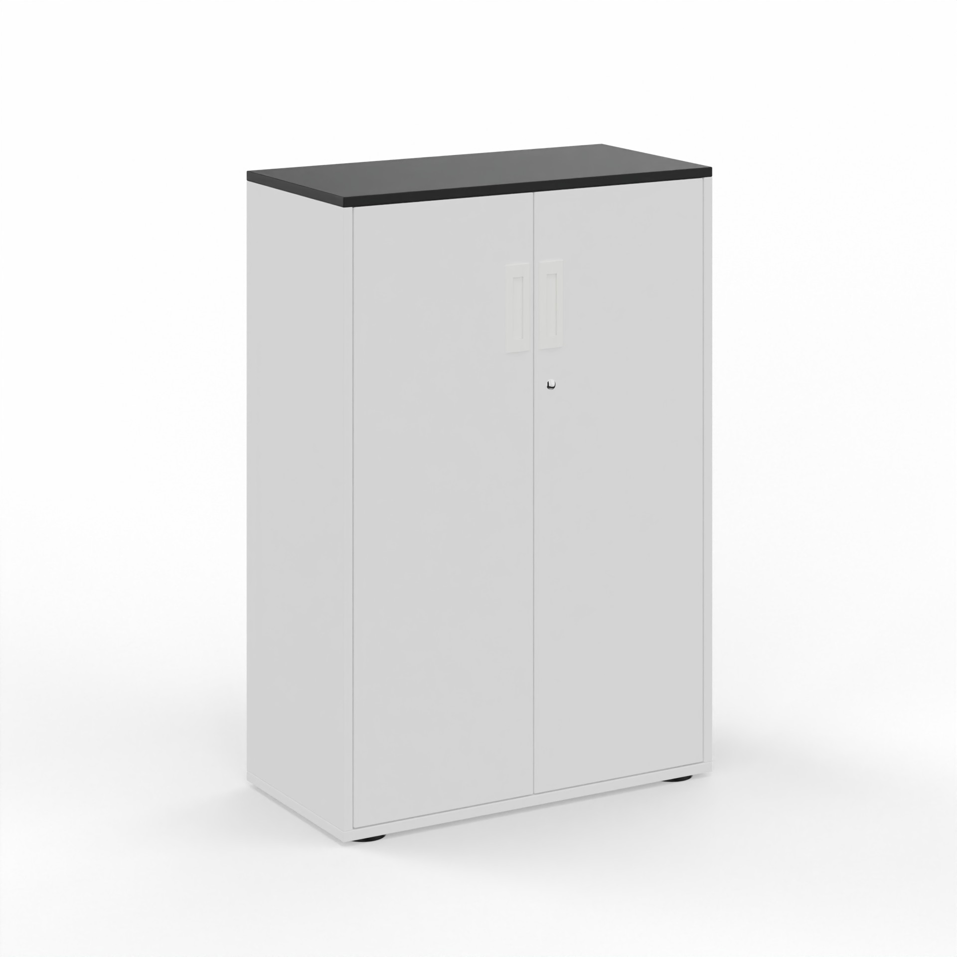 Image of Flügeltürschrank Tradingzone GO Swiss 80.0 x 118.0 x 40.0 cm, Weiss/Schwarz, 3 Ordner hoch, Neu - Modern und Platzsparend