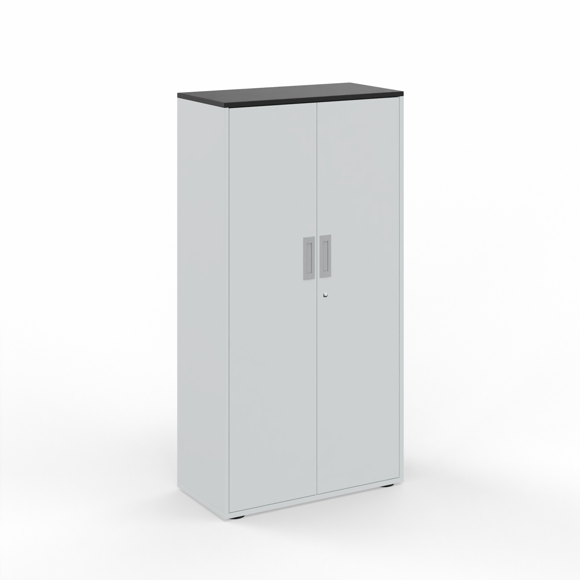 Image of Flügeltürschrank Tradingzone GO Swiss 80.0 x 156.5 x 40.0 cm, Weissgrau/Schwarz, 4 Ordner hoch, Neu - Modern und Platzsparend
