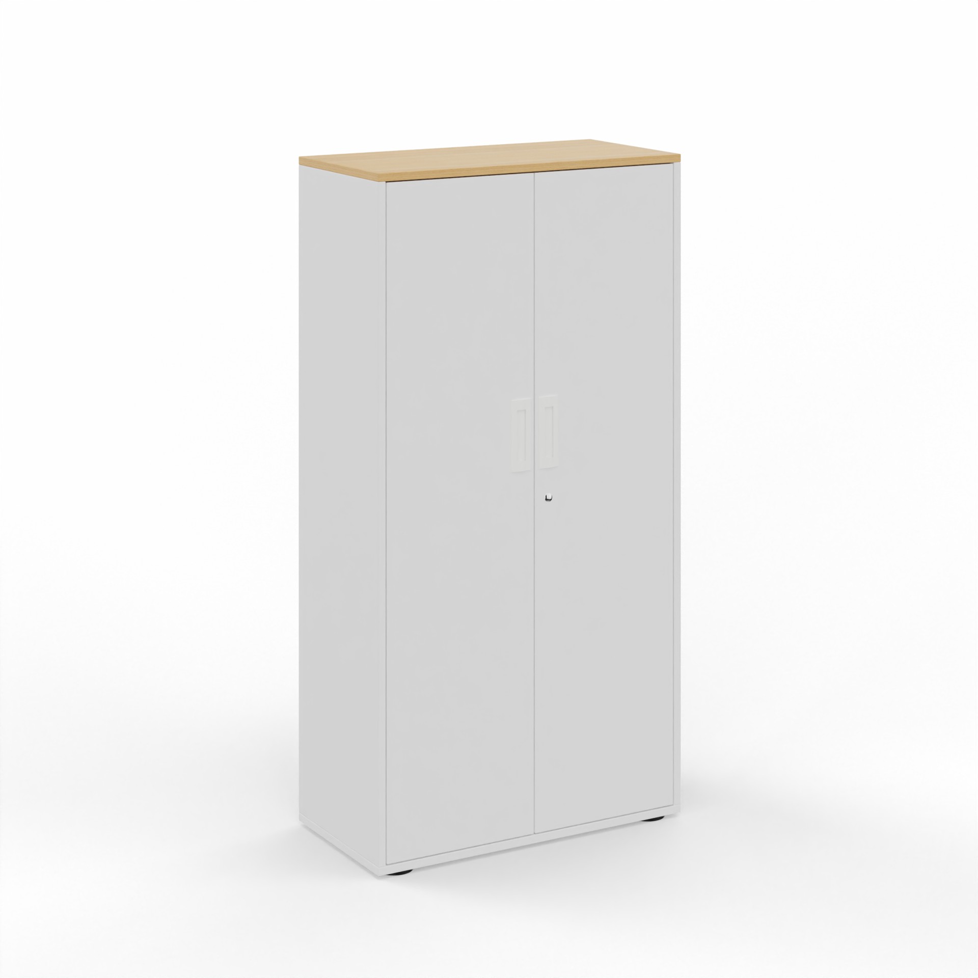 Image of Flügeltürschrank Tradingzone GO Swiss 80.0 x 156.5 x 40.0 cm, Weiss/Eiche, 4 Ordner hoch, Neu - Modern und Platzsparend