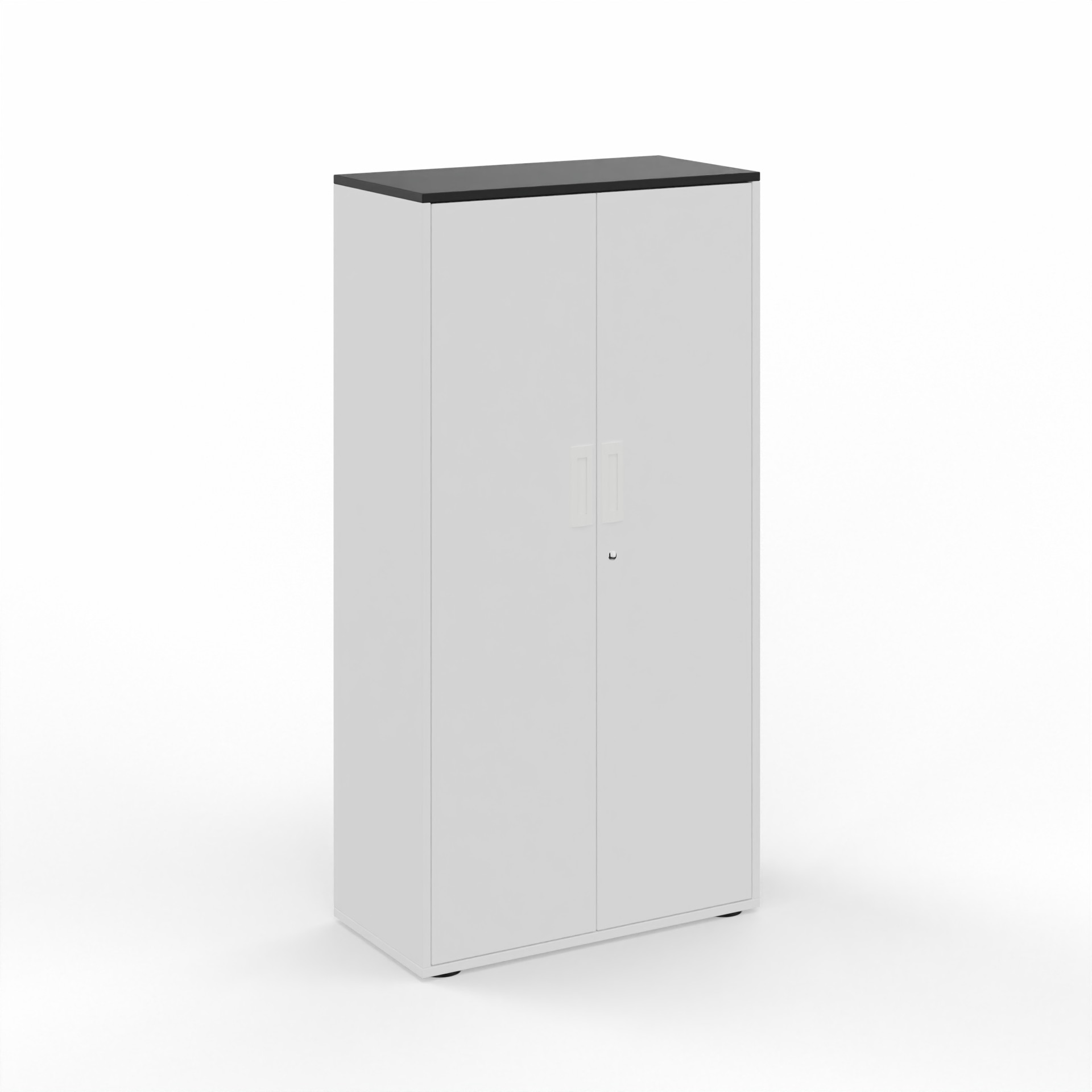 Image of Flügeltürschrank Tradingzone GO Swiss 80.0 x 156.5 x 40.0 cm, Weiss/Schwarz, 4 Ordner hoch, Neu - Modern und Platzsparend