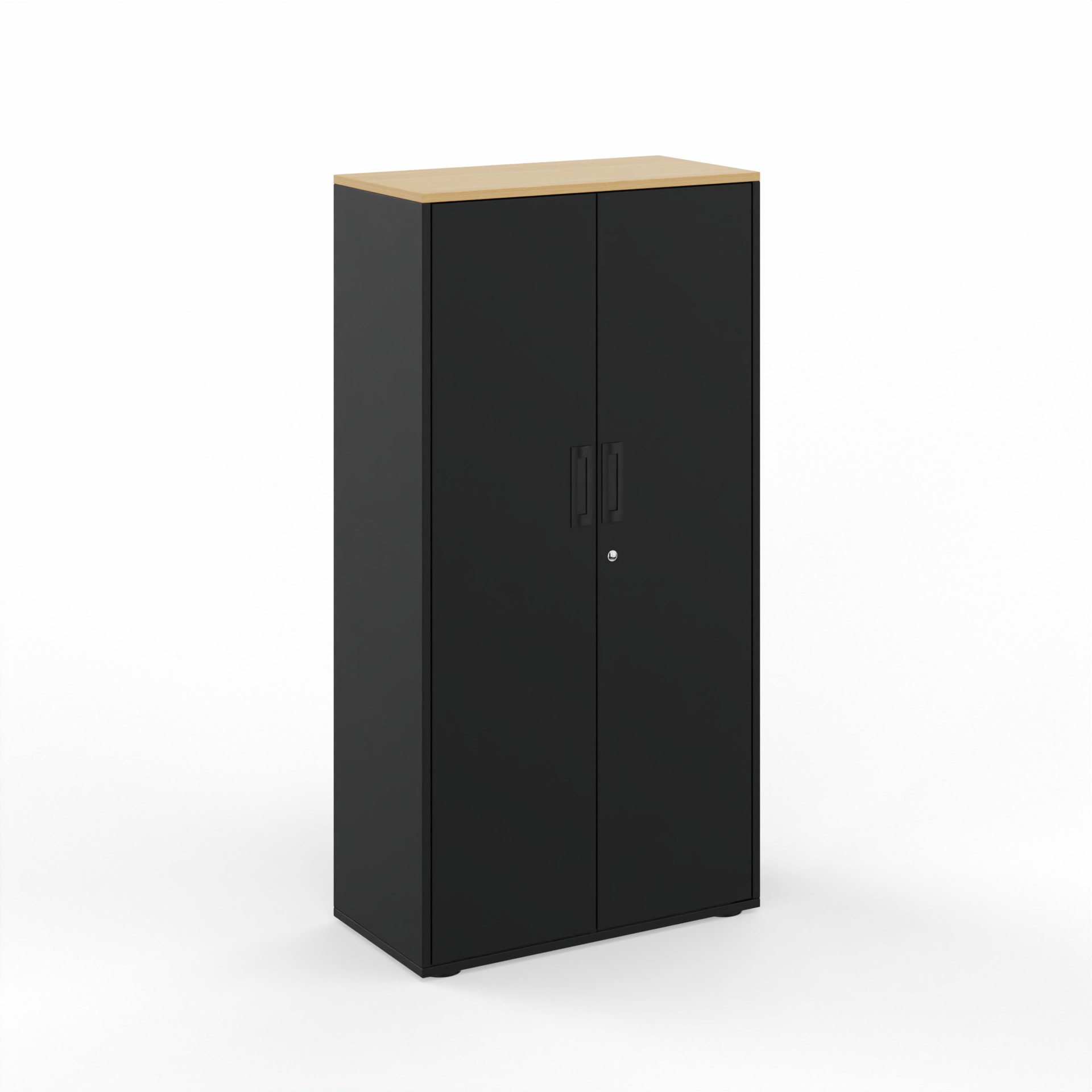 Flügeltürschrank Tradingzone GO Swiss 80.0 x 156.5 x 40.0 cm, Schwarz/Eiche, 4 Ordner hoch, Neu - Modern und Platzsparend