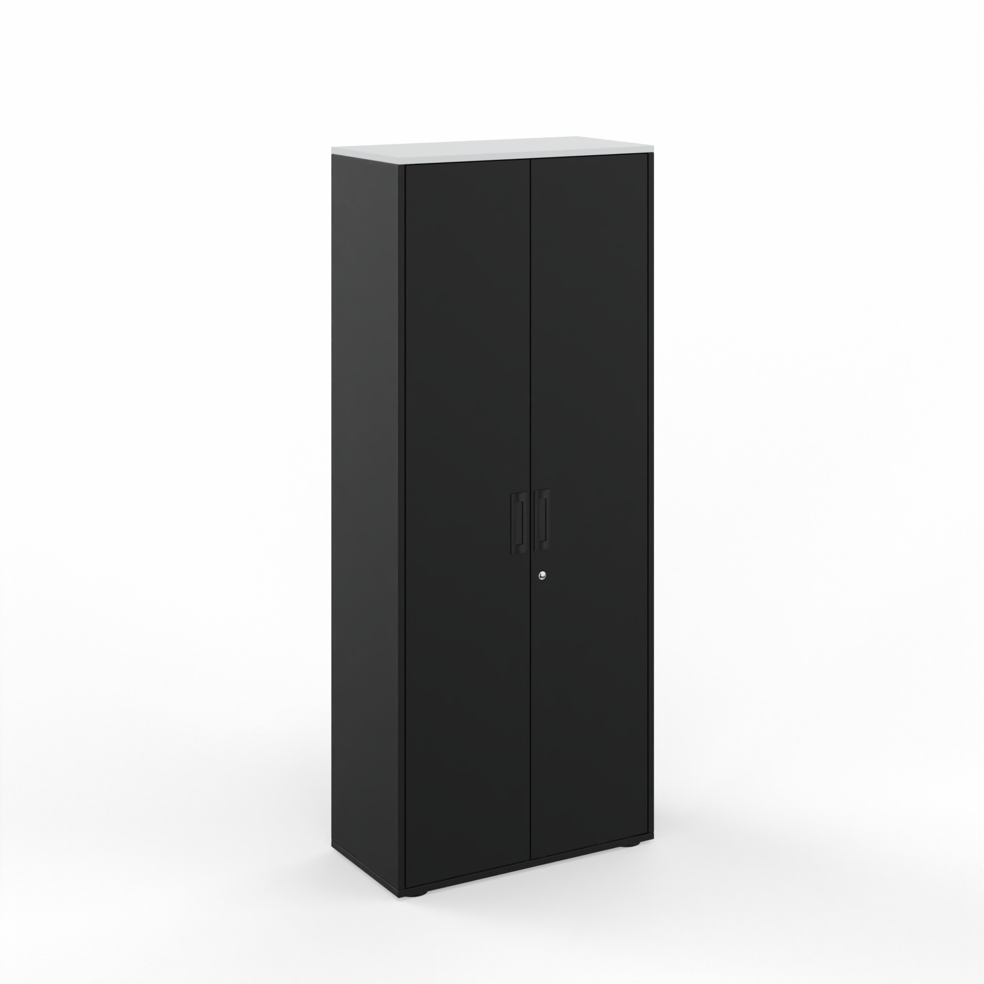 Image of Flügeltürschrank Tradingzone GO Swiss 80.0 x 194.5 x 40.0 cm, Schwarz/Weissgrau, 5 Ordner hoch, Neu - Modern und Platzsparend