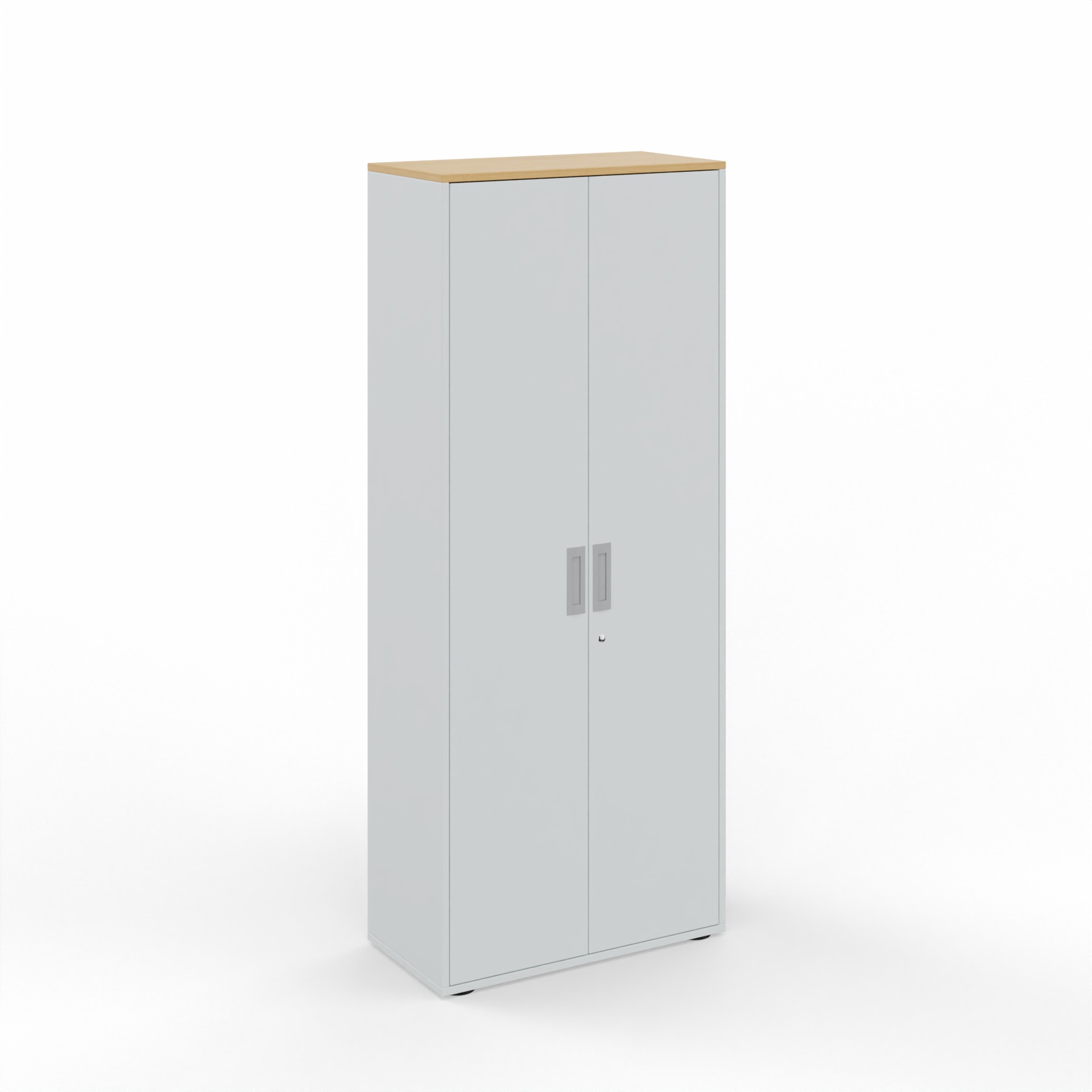 Flügeltürschrank Tradingzone GO Swiss 80.0 x 194.5 x 40.0 cm, Weissgrau/Eiche, 5 Ordner hoch, Neu - Modern und Platzsparend