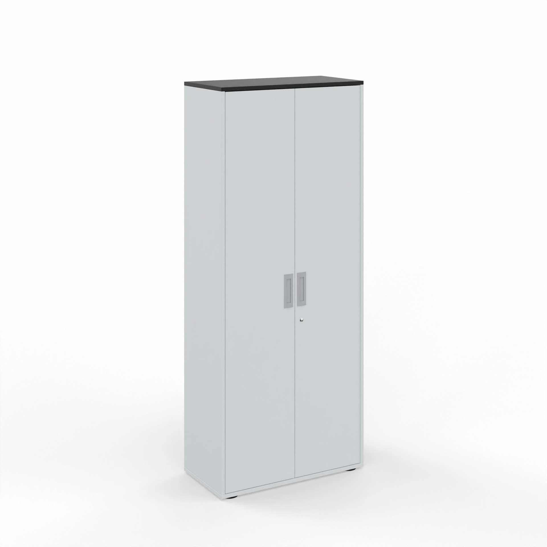 Image of Flügeltürschrank Tradingzone GO Swiss 80.0 x 194.5 x 40.0 cm, Weissgrau/Schwarz, 5 Ordner hoch, Neu - Modern und Platzsparend