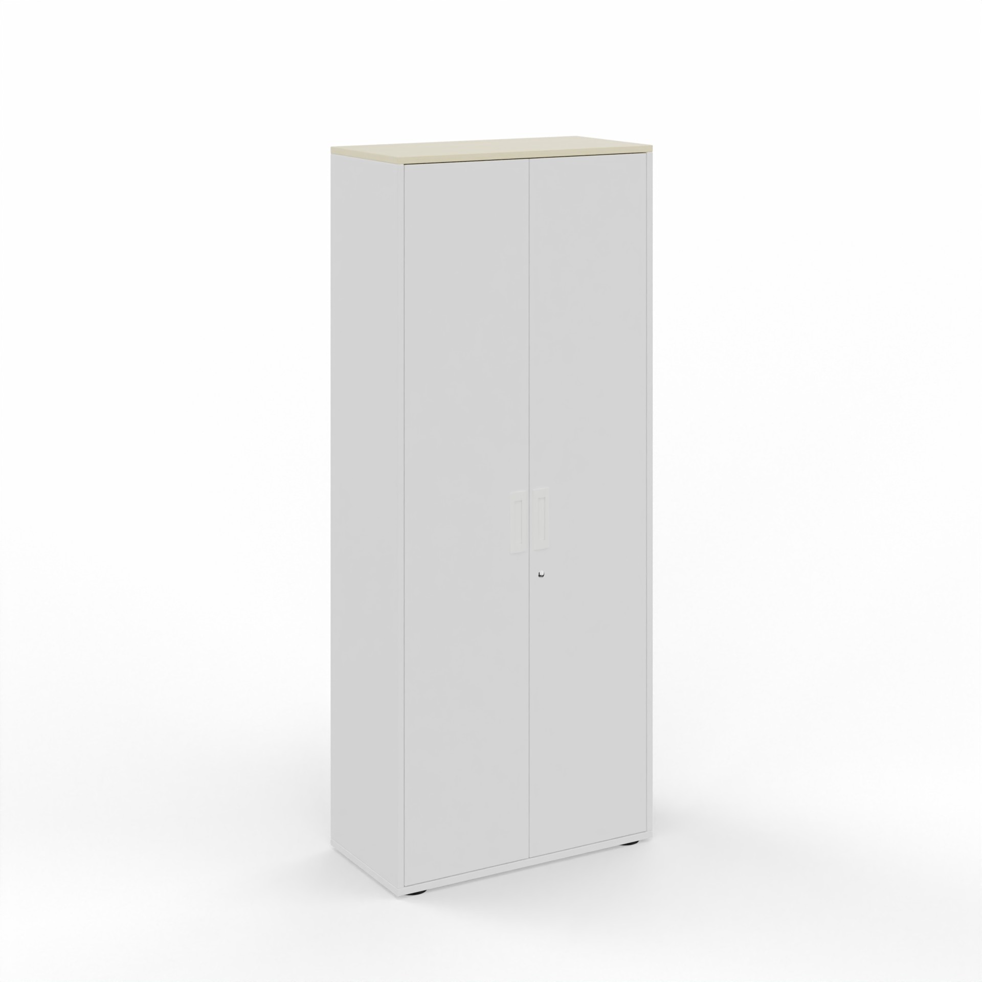 Image of Flügeltürschrank Tradingzone GO Swiss 80.0 x 194.5 x 40.0 cm, Weiss/Ahorn, 5 Ordner hoch, Neu - Modern und Platzsparend