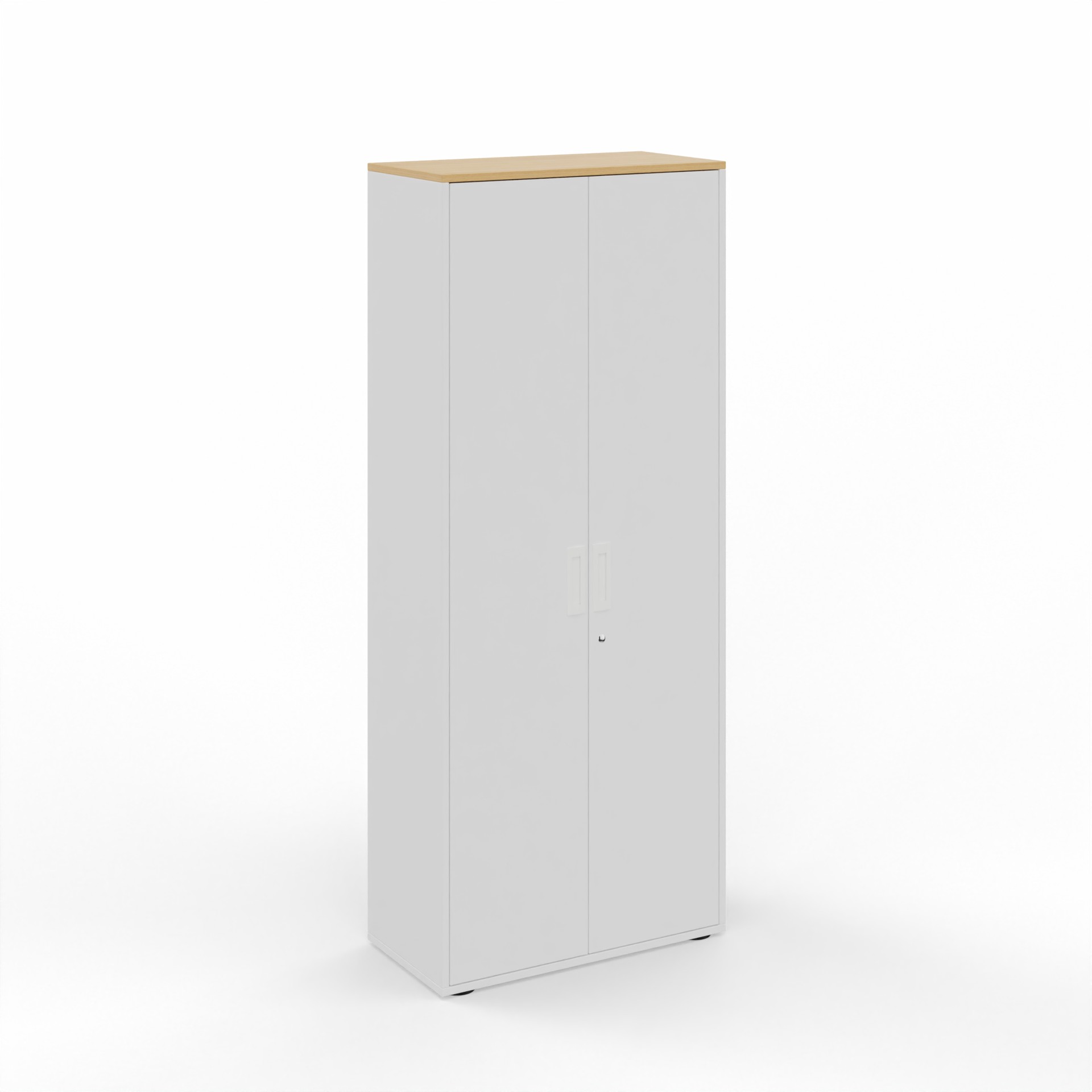 Image of Flügeltürschrank Tradingzone GO Swiss 80.0 x 194.5 x 40.0 cm, Weiss/Eiche, 5 Ordner hoch, Neu - Modern und Platzsparend