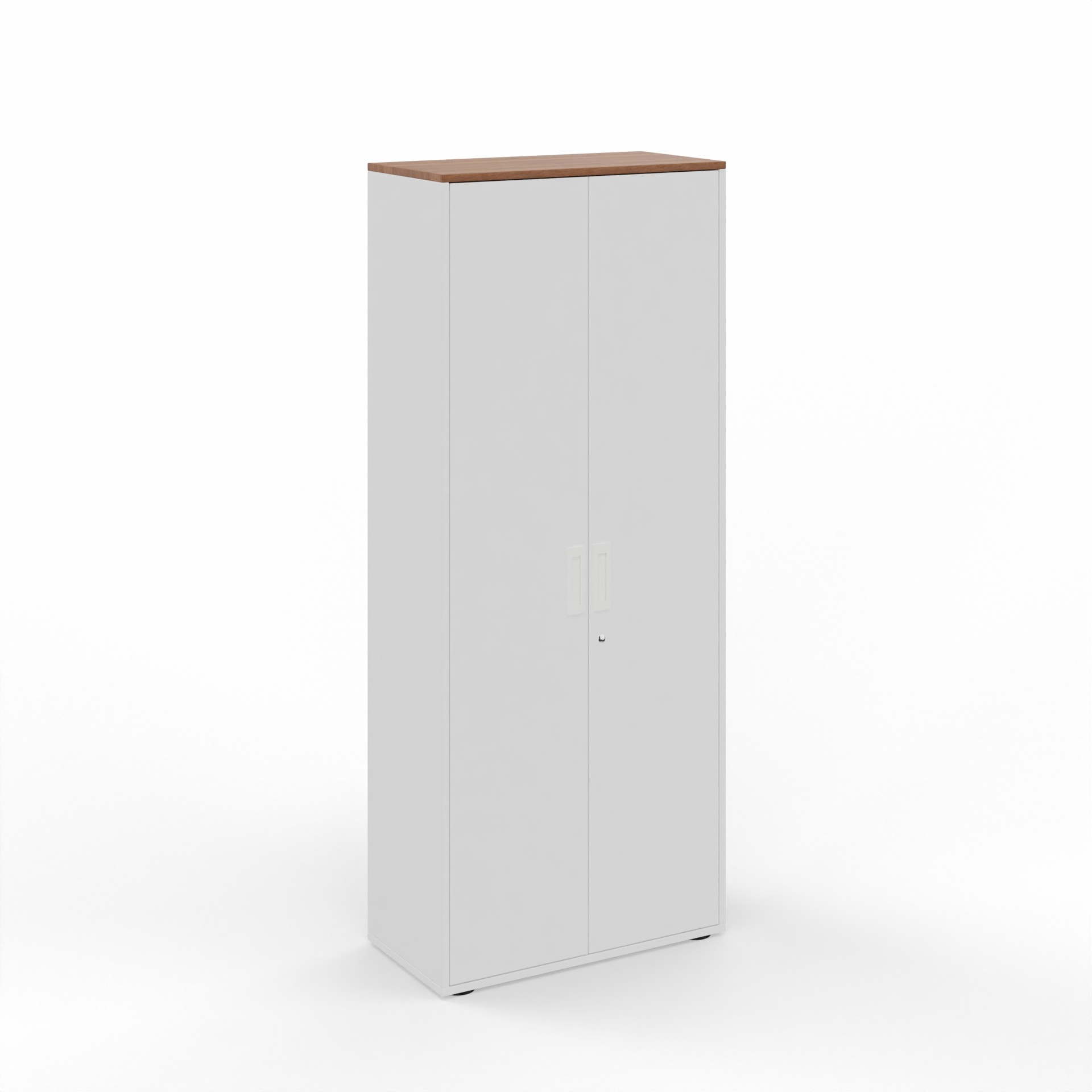 Armoire à portes battantes Tradingzone GO Swiss 80.0 x 194.5 x 40.0 cm, Blanc/Noyer, 5 Dossier haut, Nouveau - Moderne et peu encombrant