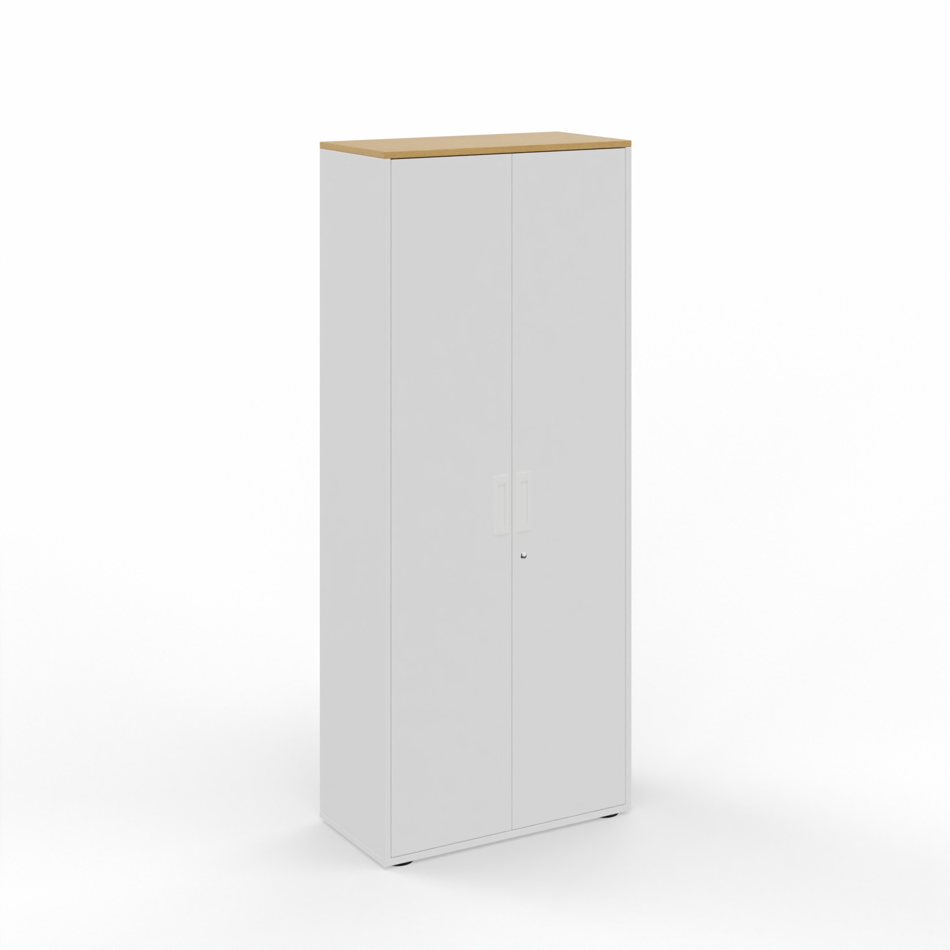 Image of Flügeltürschrank Tradingzone GO Swiss 80.0 x 194.5 x 40.0 cm, Weiss/Buche, 5 Ordner hoch, Neu - Modern und Platzsparend