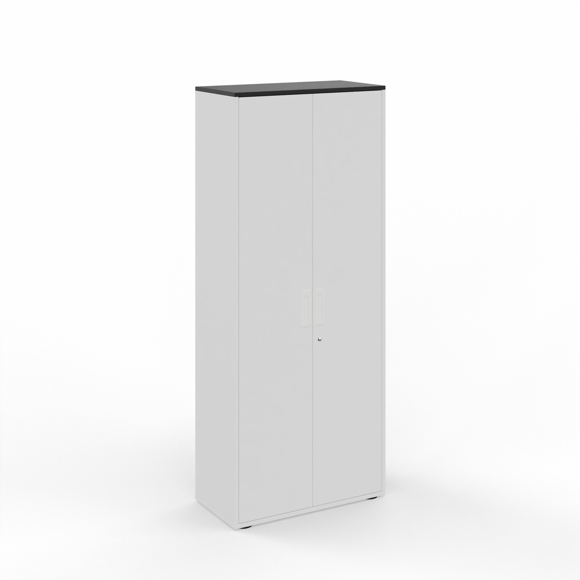 Image of Flügeltürschrank Tradingzone GO Swiss 80.0 x 194.5 x 40.0 cm, Weiss/Schwarz, 5 Ordner hoch, Neu - Modern und Platzsparend