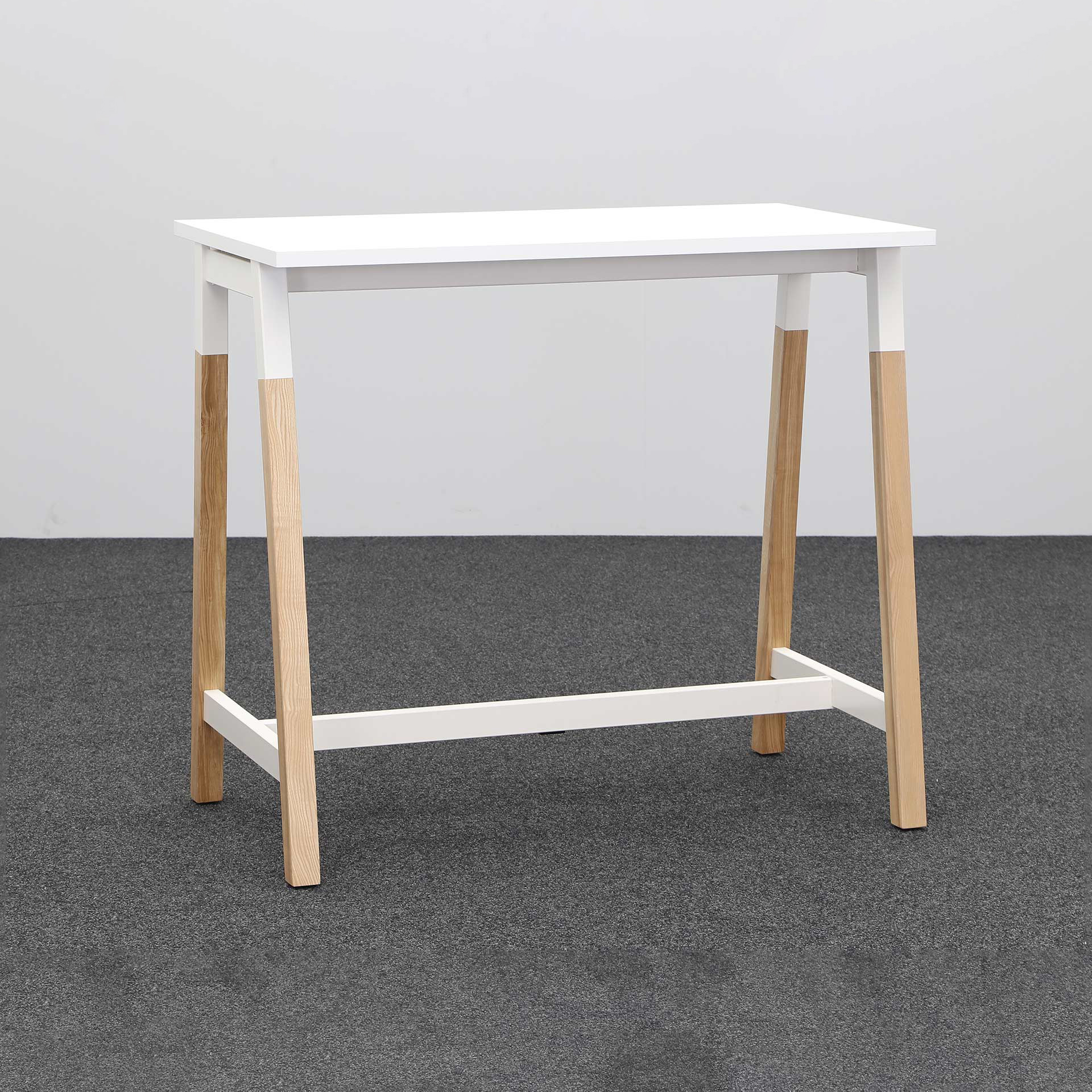 Tables de conférence debout Mdd Ogi 121.5x70 cm, Blanc/Marron, Nouveau, Table - Haute qualité & longue durée de vie