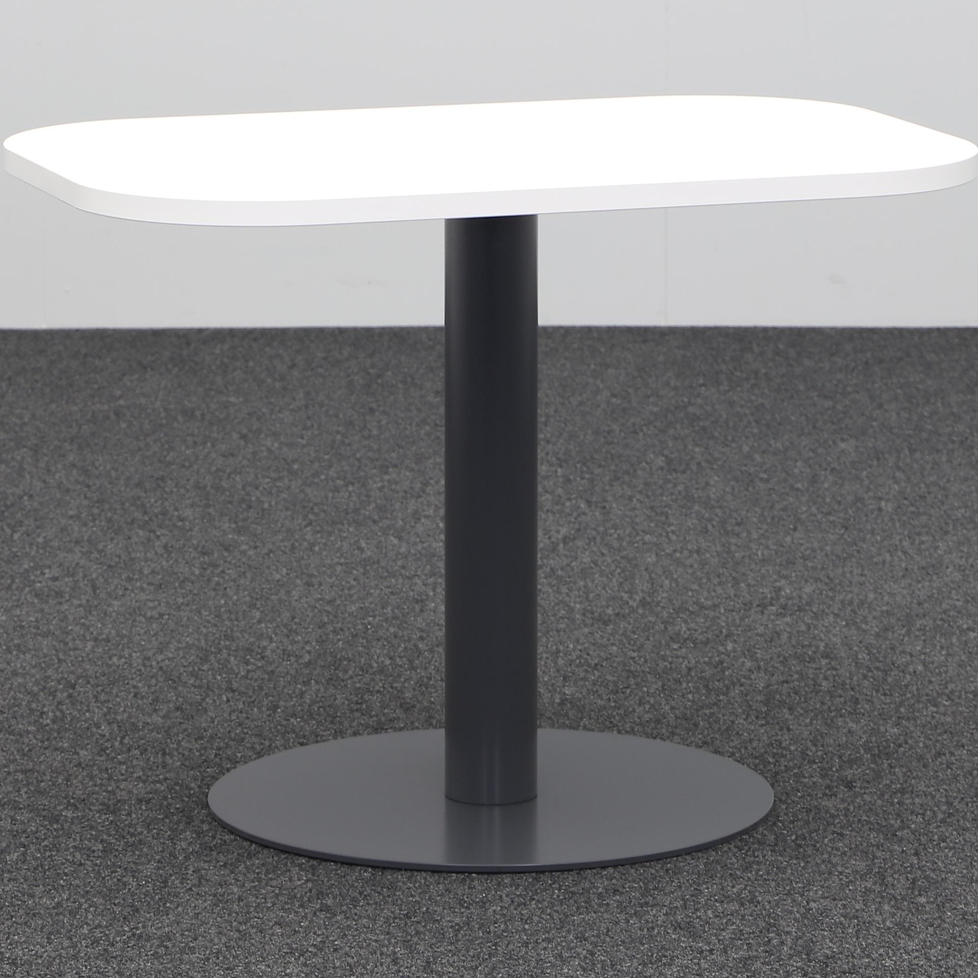 Tables de conférence Mdd 100x65 cm, Blanc/Noir, Rectangulaire, Nouveau, Table - Haute qualité & longue durée de vie