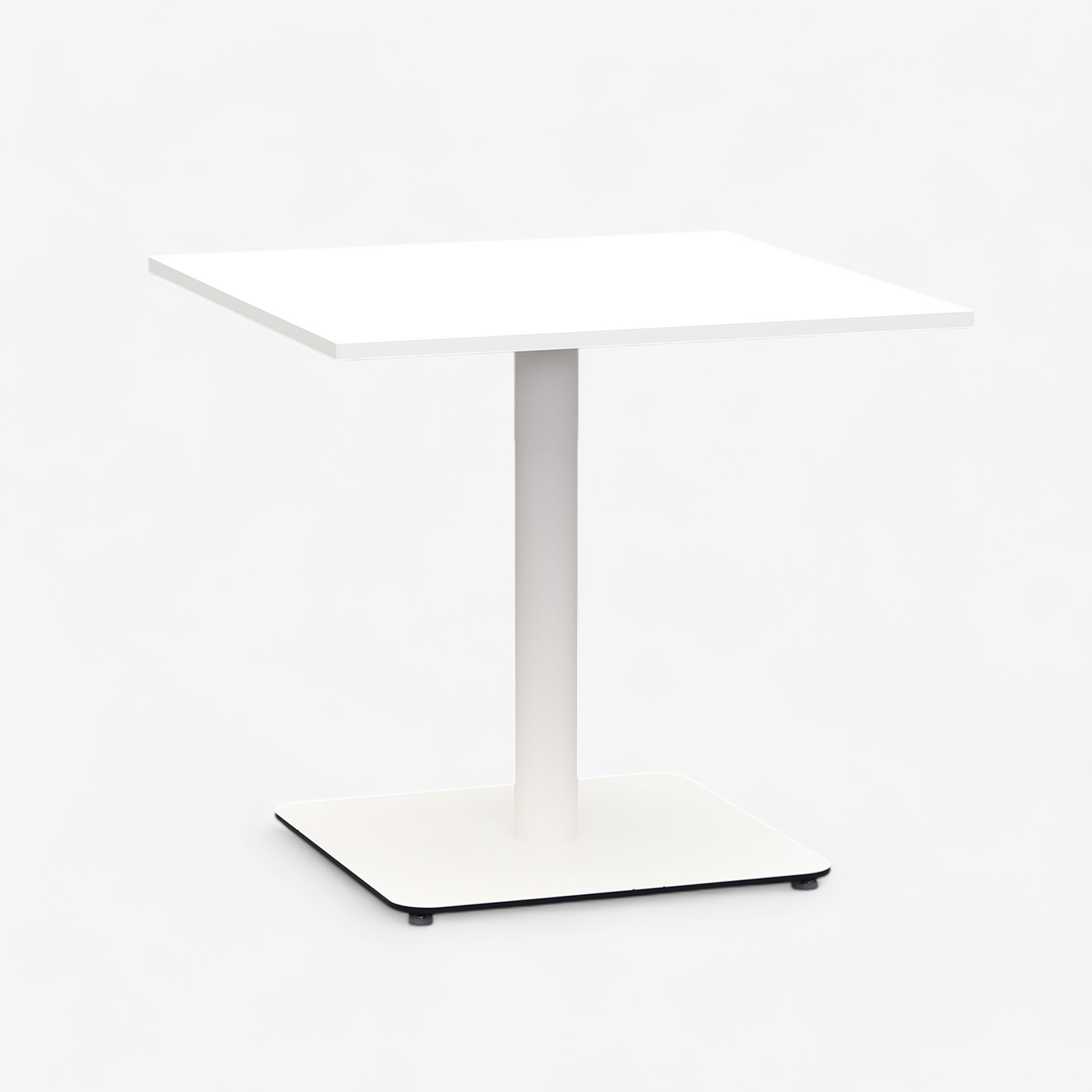 Konferenztisch Lista LO, weiss, mit Metallfuss (Weiss, Gut, 80x80, Weiss, Weiss)
