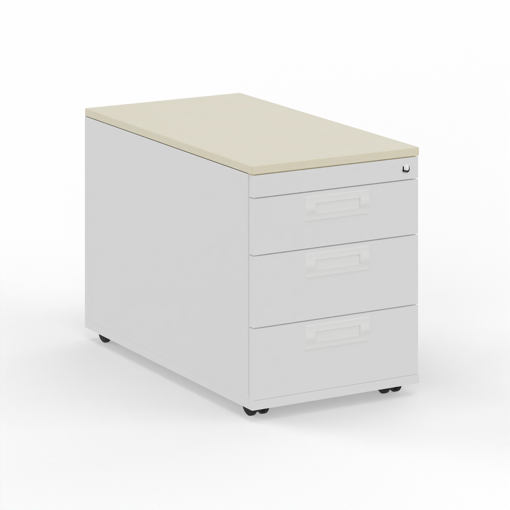 Caisson roulant Tradingzone GO Swiss Blanc/Érable, Nouveau - Parfait pour les documents et les dossiers