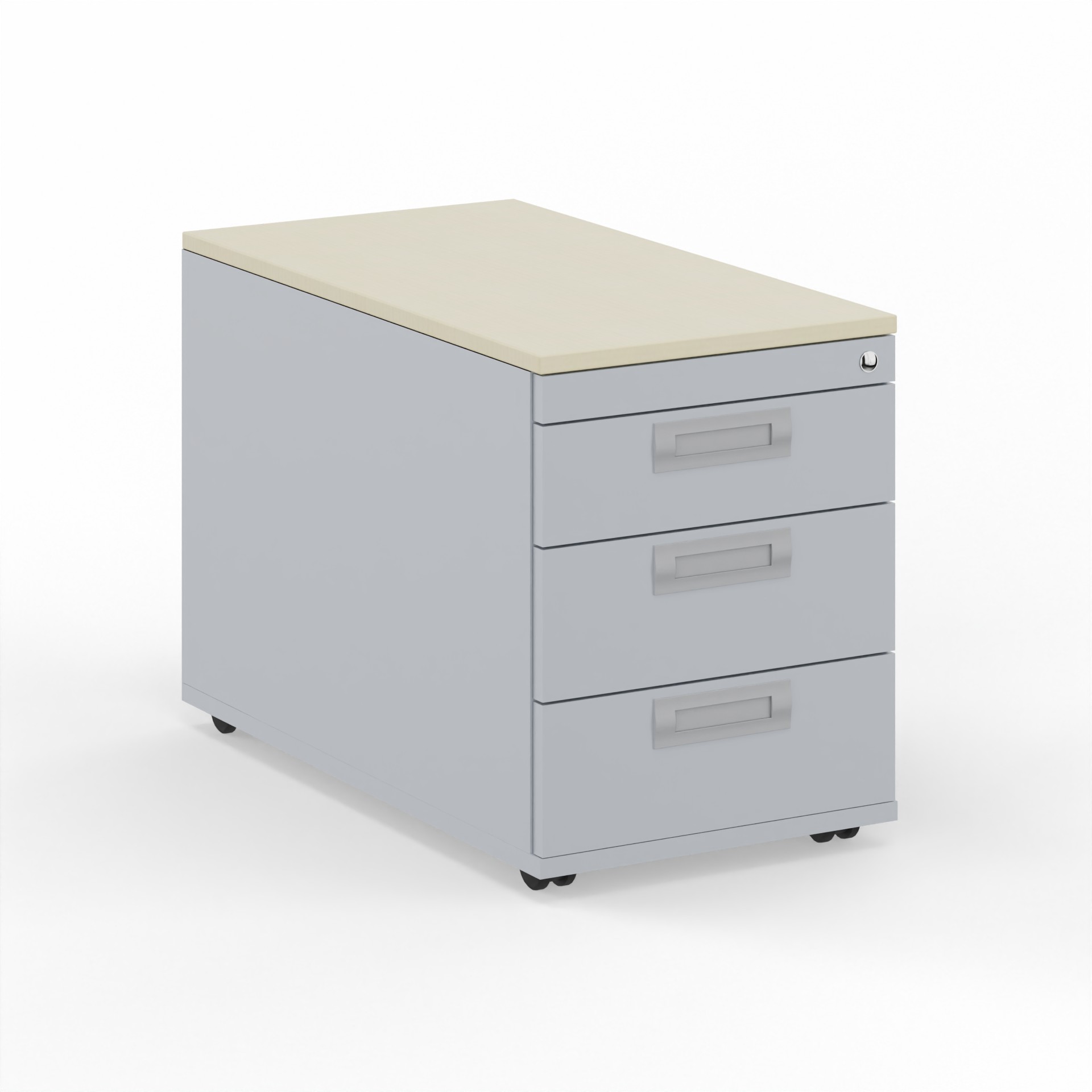 Caisson roulant Tradingzone GO Swiss Gris argenté/Érable, Nouveau - Parfait pour les documents et les dossiers