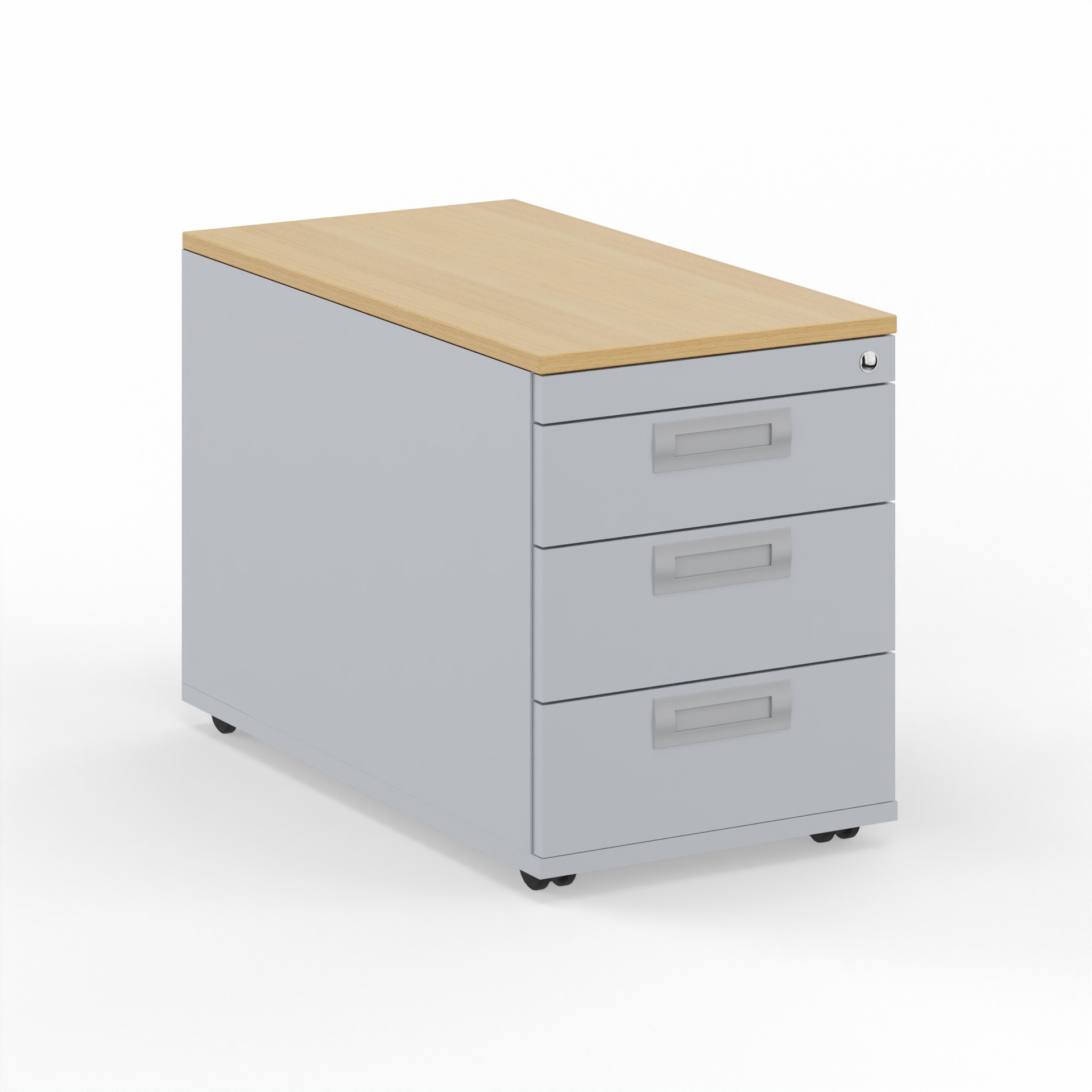 Rollcontainer Tradingzone GO Swiss Silbergrau/Eiche, Neu - Perfekt für Unterlagen und Akten