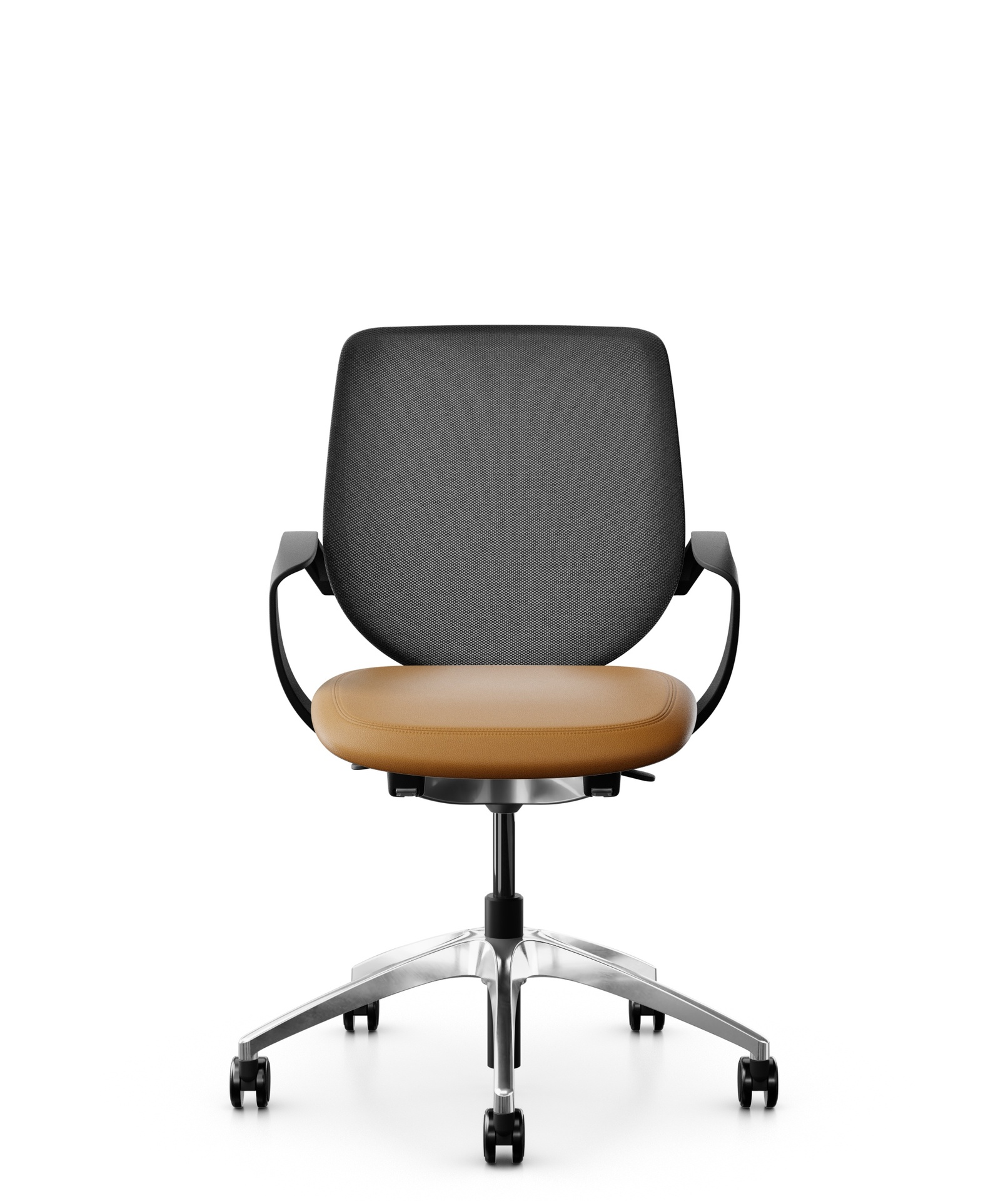 Chaises de bureau pivotantes Giroflex 313 avec accoudoirs fixes, Marron, Nouveau, Chaise ergonomique - idéale pour un travail flexible