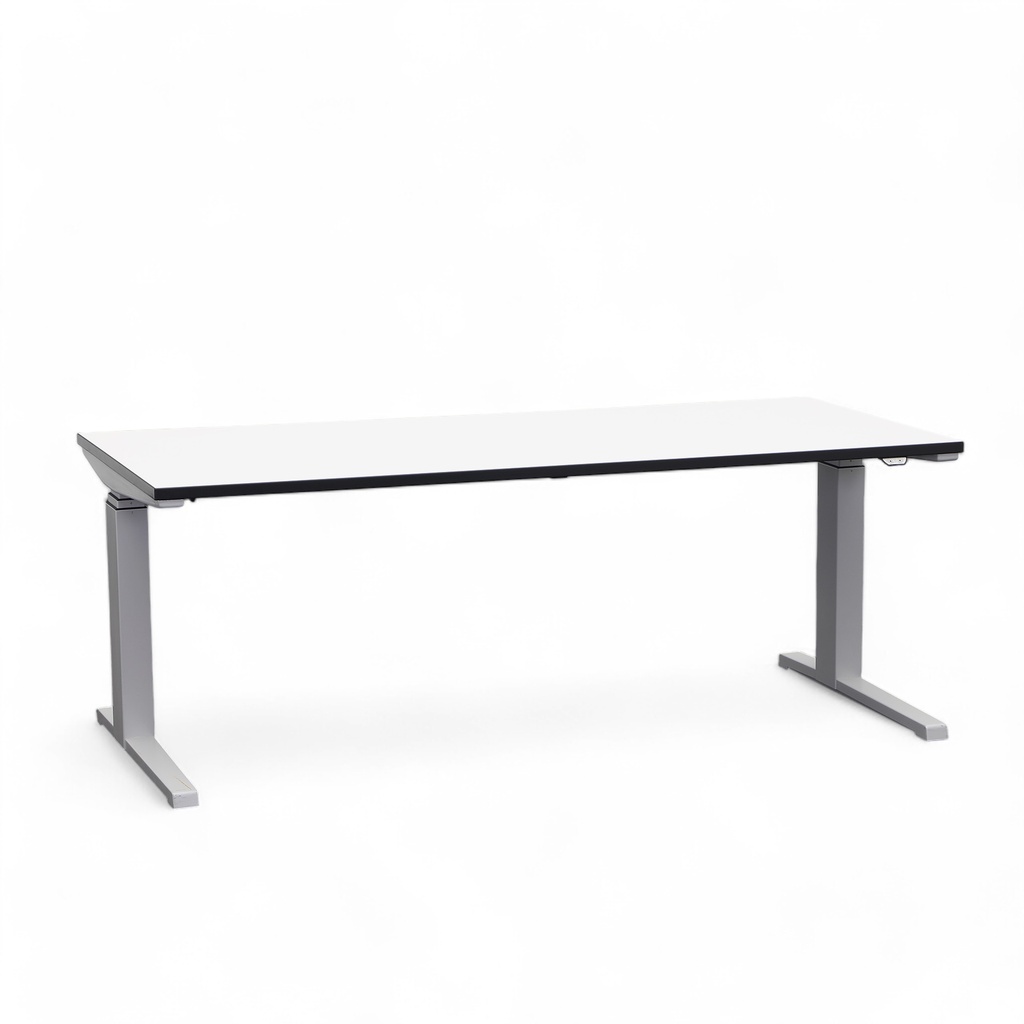 Schreibtisch höhenverstellbar / Stehtisch Steelcase Activa Lift 2 (Normal gebraucht, 180x80, Weiss, Silbergrau)