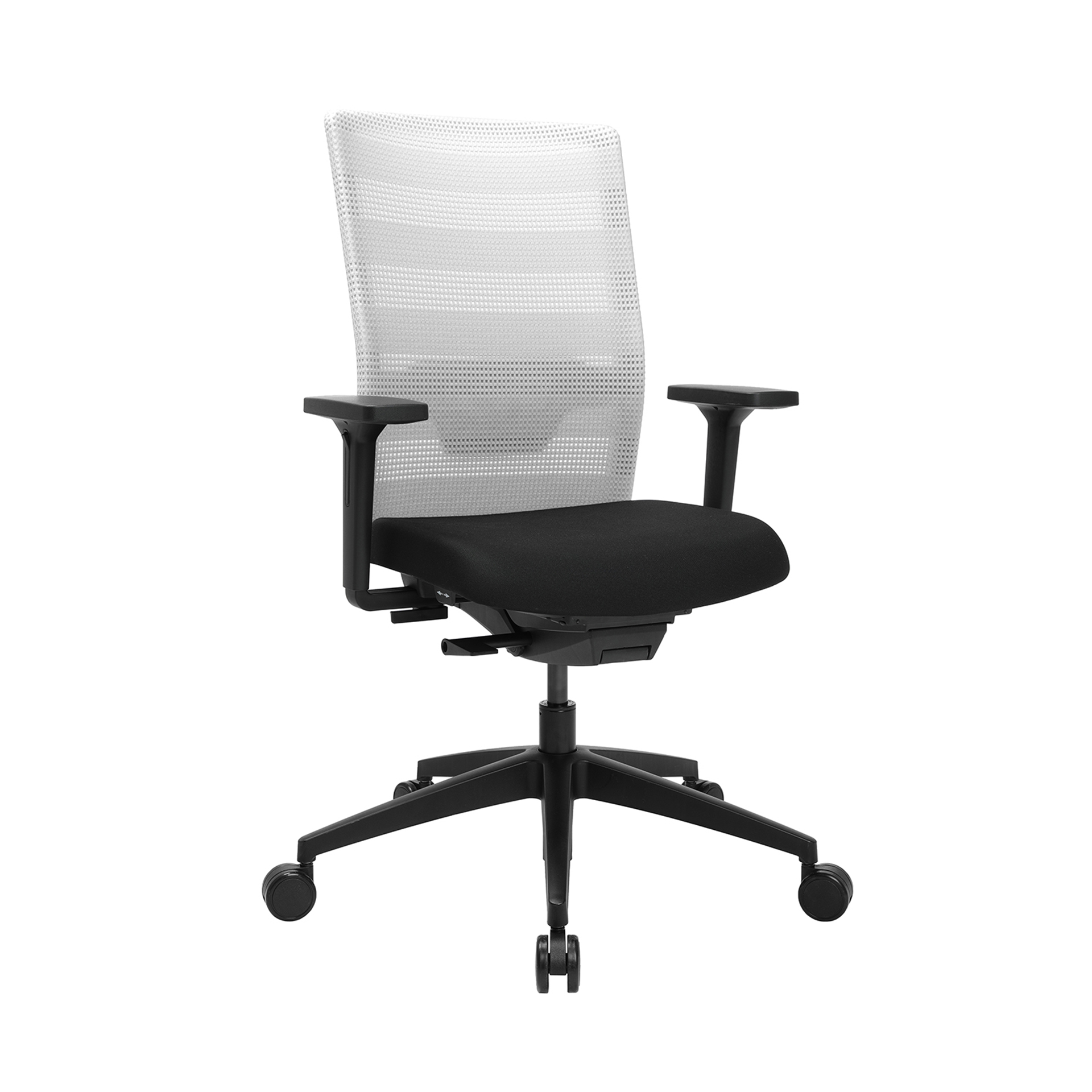 Bürostuhl Topstar AirWork Stoff Netzrücken Weiss mit Armlehnen (Weiss, Neu)