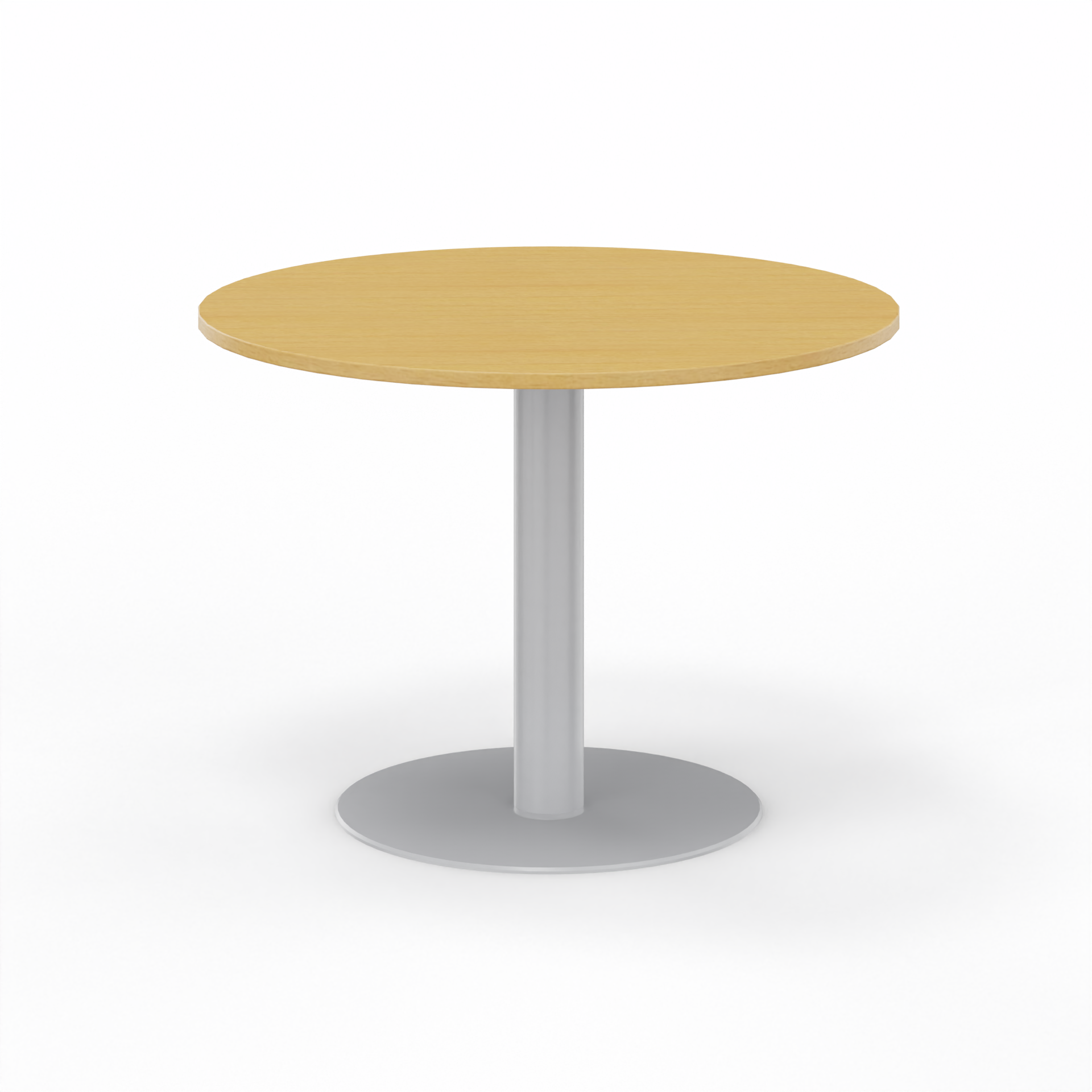 Sitzungstisch Tradingzone GO Swiss 100x100 cm, Buche/Silbergrau, Rund, Neu, Tisch - Für professionelle Meetings