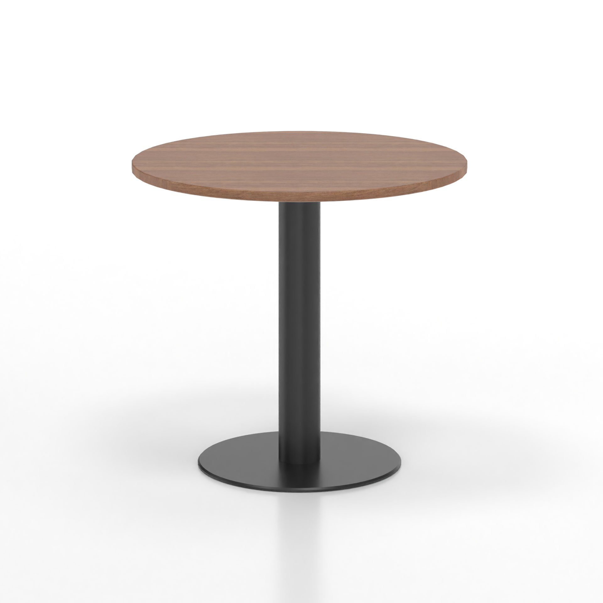 Sitzungstisch Tradingzone GO Swiss 80x80 cm, Nussbaum/Schwarz, Rund, Neu, Tisch - Für professionelle Meetings