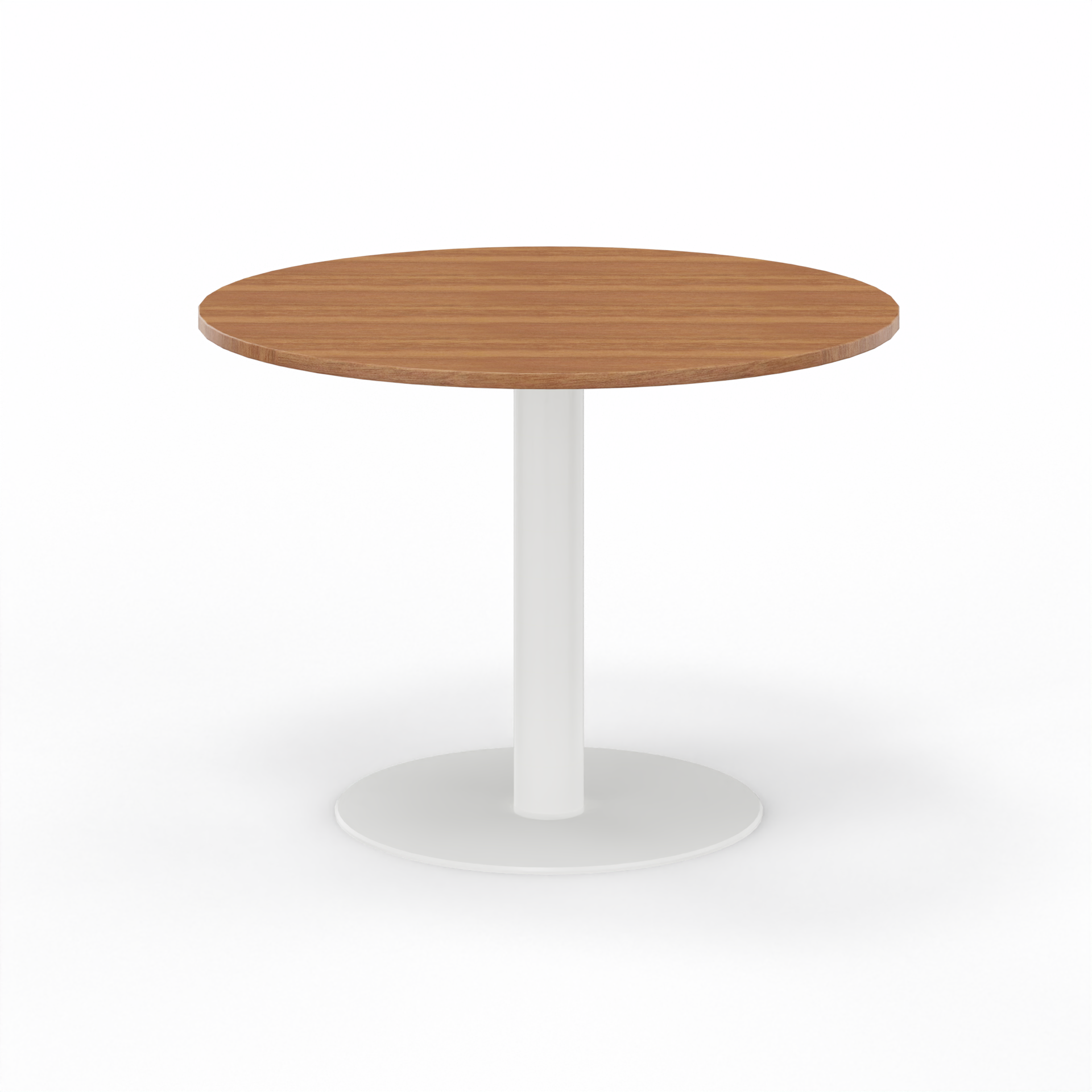 Image of Sitzungstisch Tradingzone GO Swiss 100x100 cm, Nussbaum/Weiss, Rund, Neu, Tisch - Für professionelle Meetings