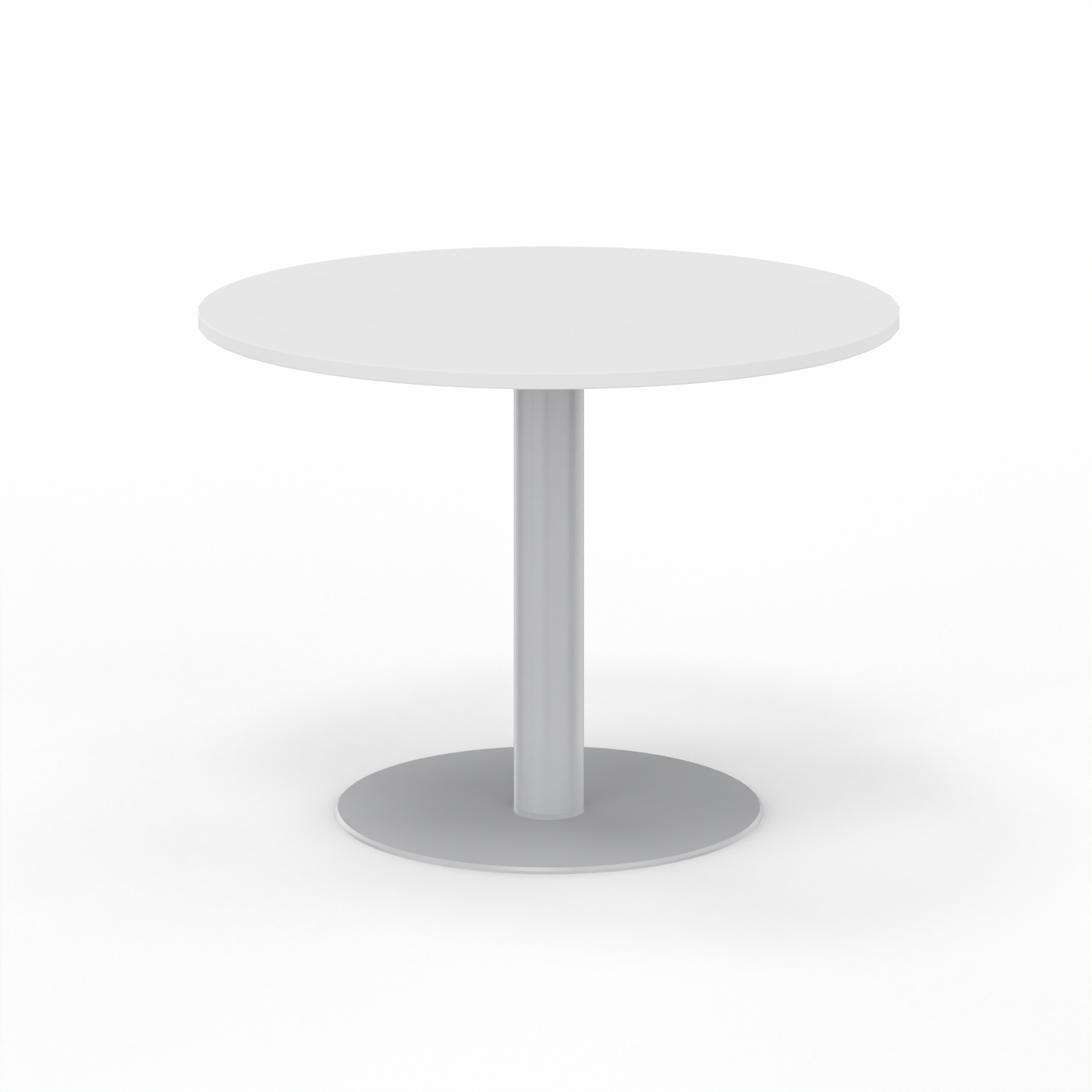 Image of Sitzungstisch Tradingzone GO Swiss 100x100 cm, Weiss/Silbergrau, Rund, Neu, Tisch - Für professionelle Meetings