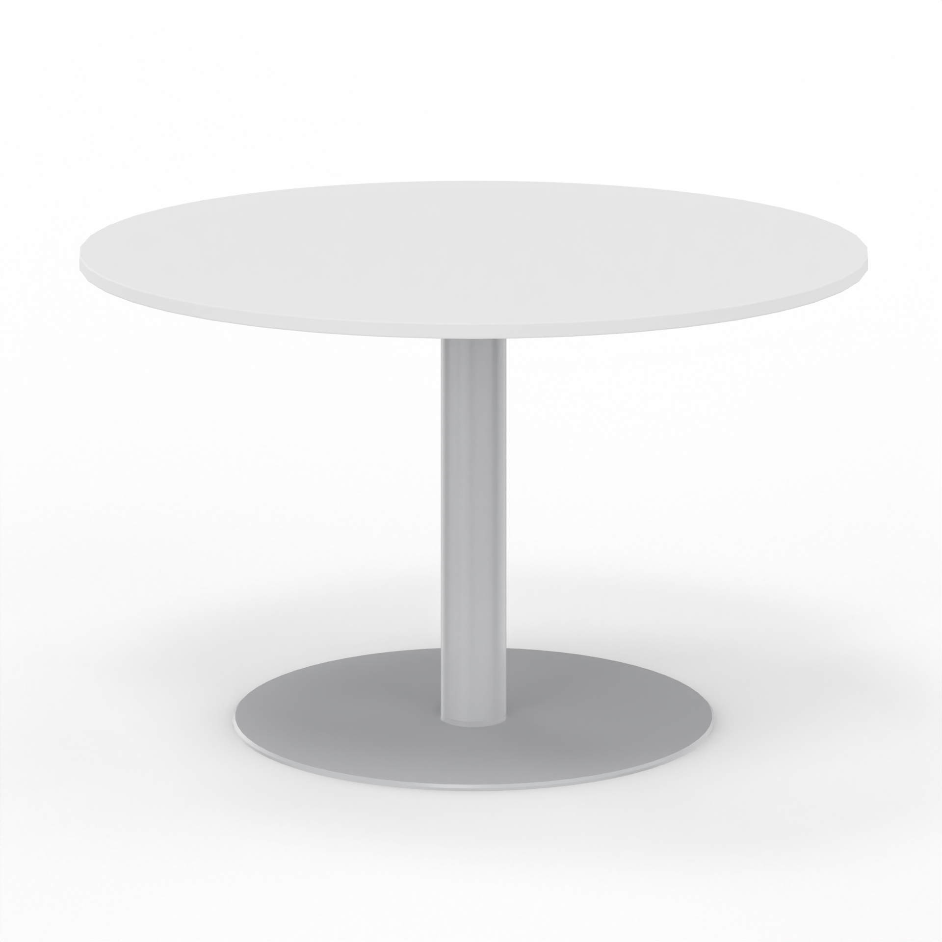 Image of Sitzungstisch Tradingzone GO Swiss 120x120 cm, Weiss/Silbergrau, Rund, Neu, Tisch - Für professionelle Meetings