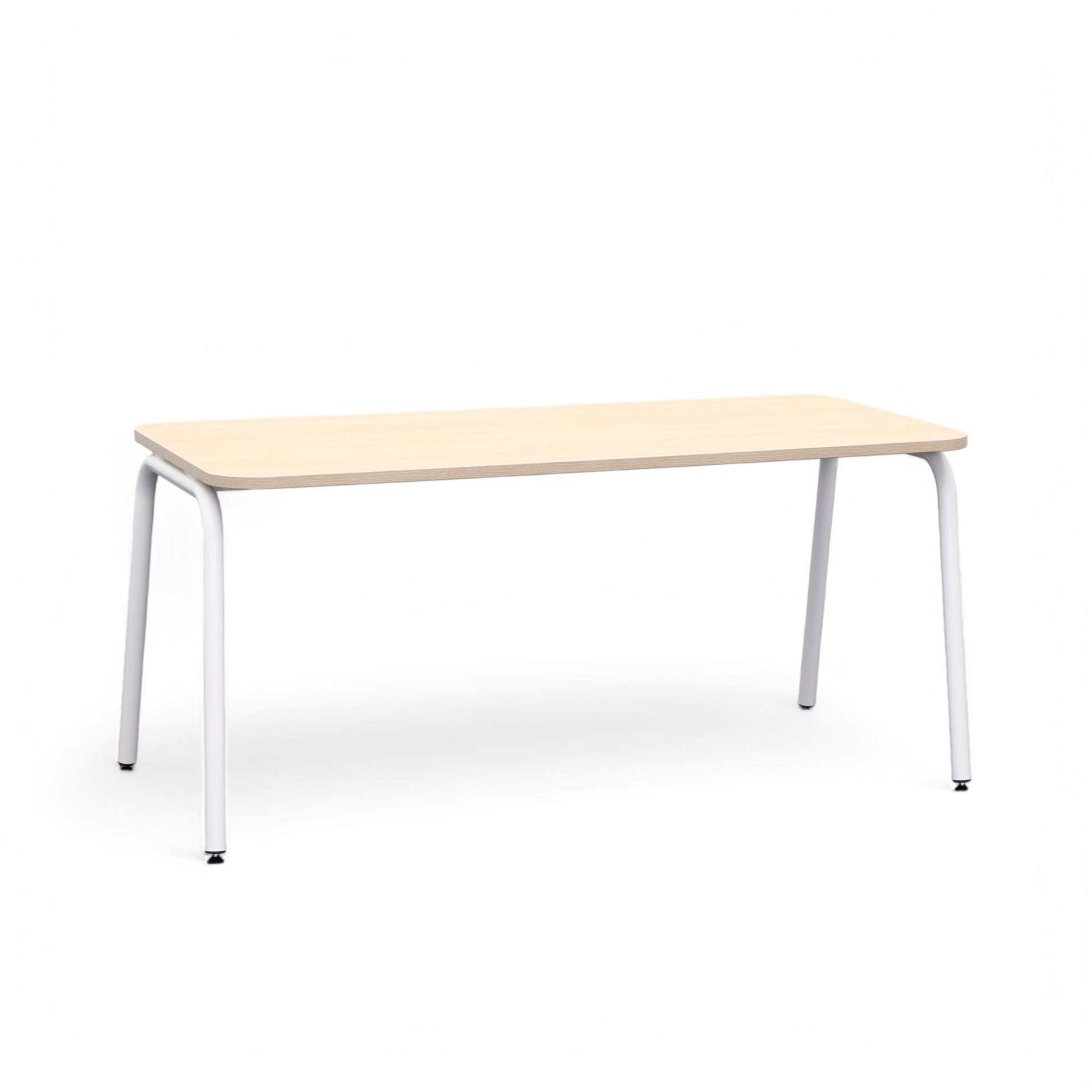 Bureau Narbutas Round 160x80 cm, Érable/Blanc, Très bon, Table de bureau - pour le bureau ou le home office