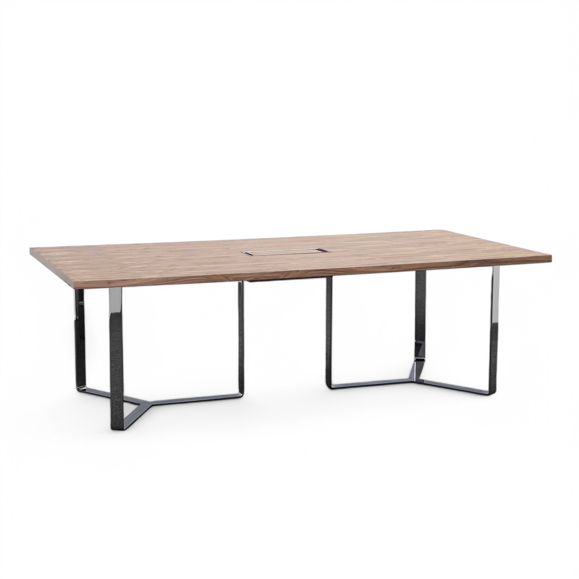 Konferenztisch Narbutas Plana (Nussbaum, Neu, 240x120, Verchromt, Verchromt)