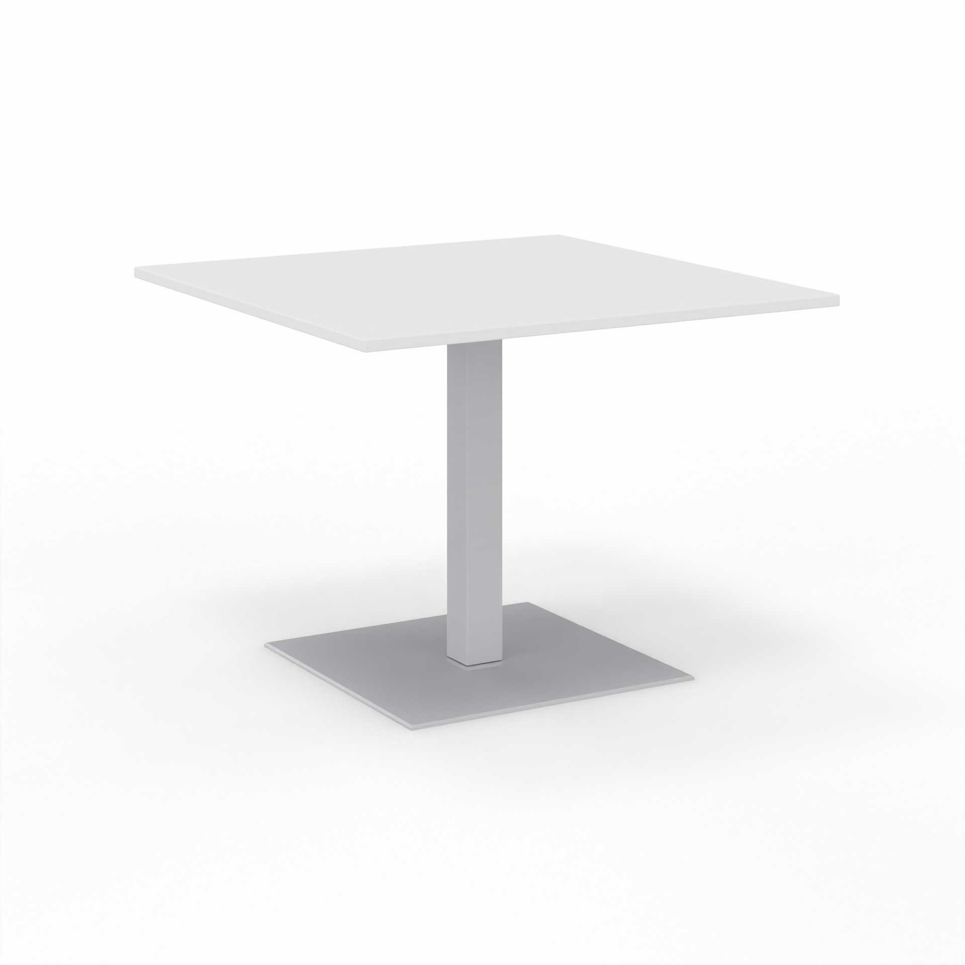 Image of Sitzungstisch Tradingzone GO Swiss 100x100 cm, Weiss/Silbergrau, Quadratisch, Neu, Tisch - Für professionelle Meetings