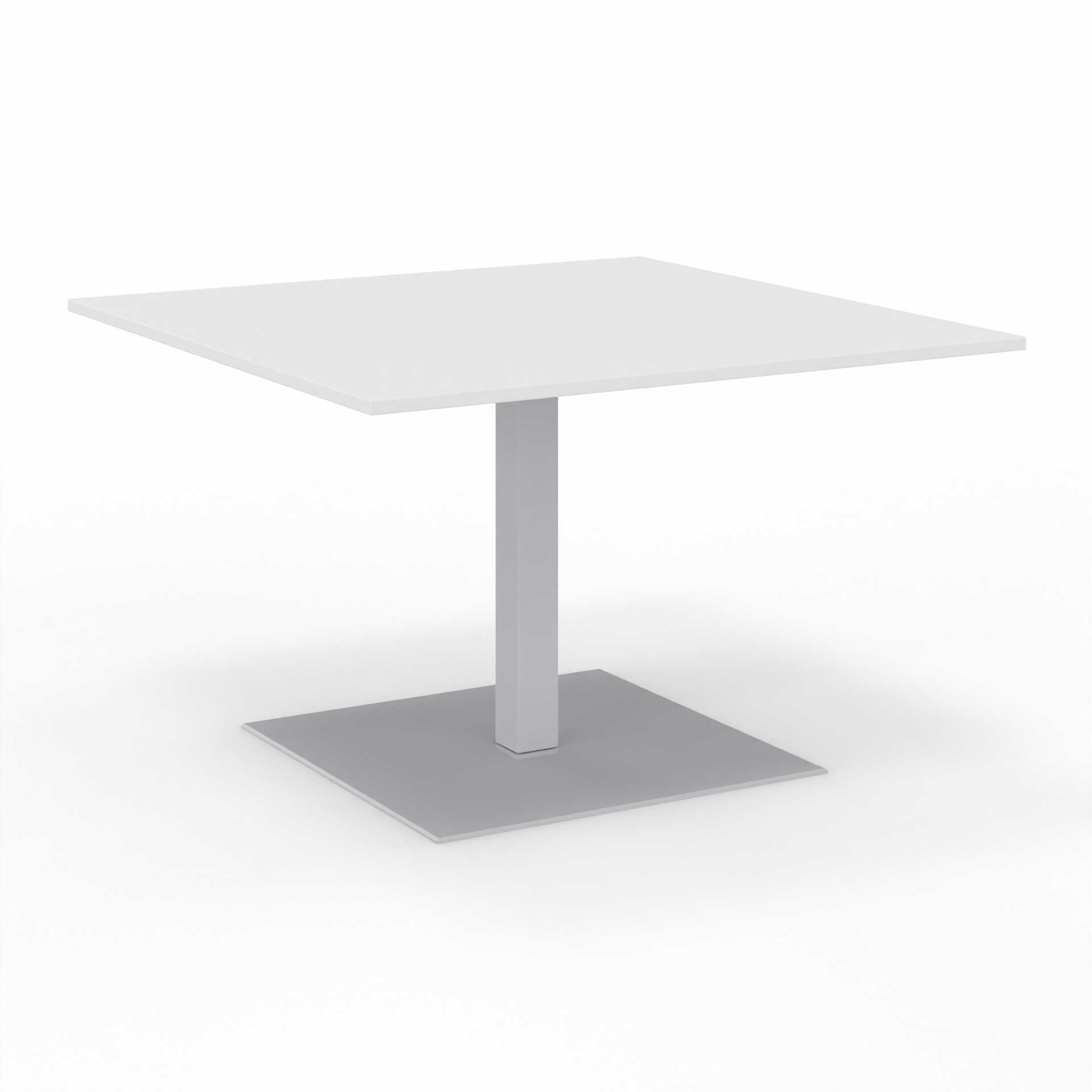 Image of Sitzungstisch Tradingzone GO Swiss 120x120 cm, Weiss/Silbergrau, Quadratisch, Neu, Tisch - Für professionelle Meetings