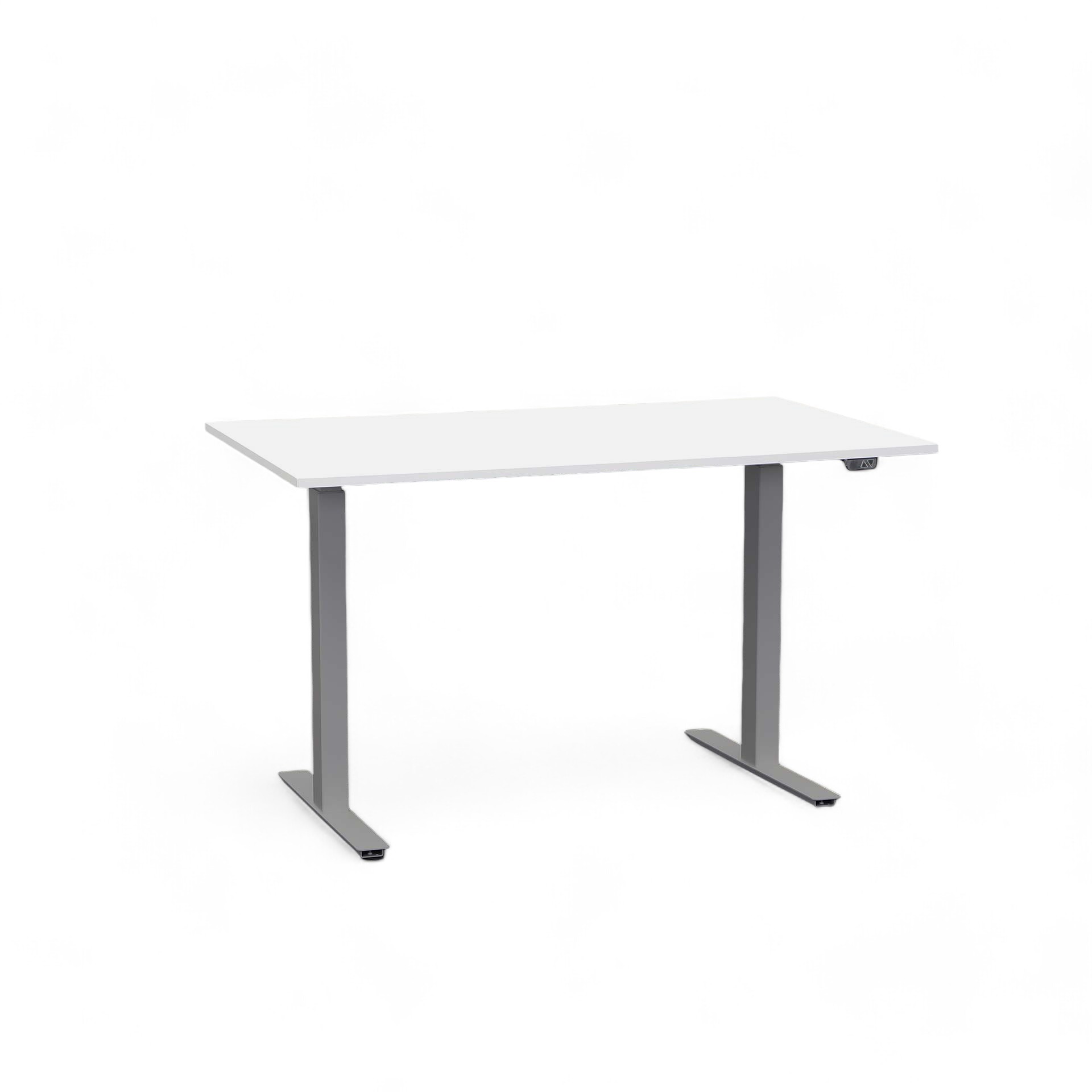 Ergonomischer Schreibtisch el. höhenverstellbar Tradingzone Home 2.0 120x70 cm, Weiss/Silbergrau, Neu, Tisch - ideal fürs Homeoffice oder Büro