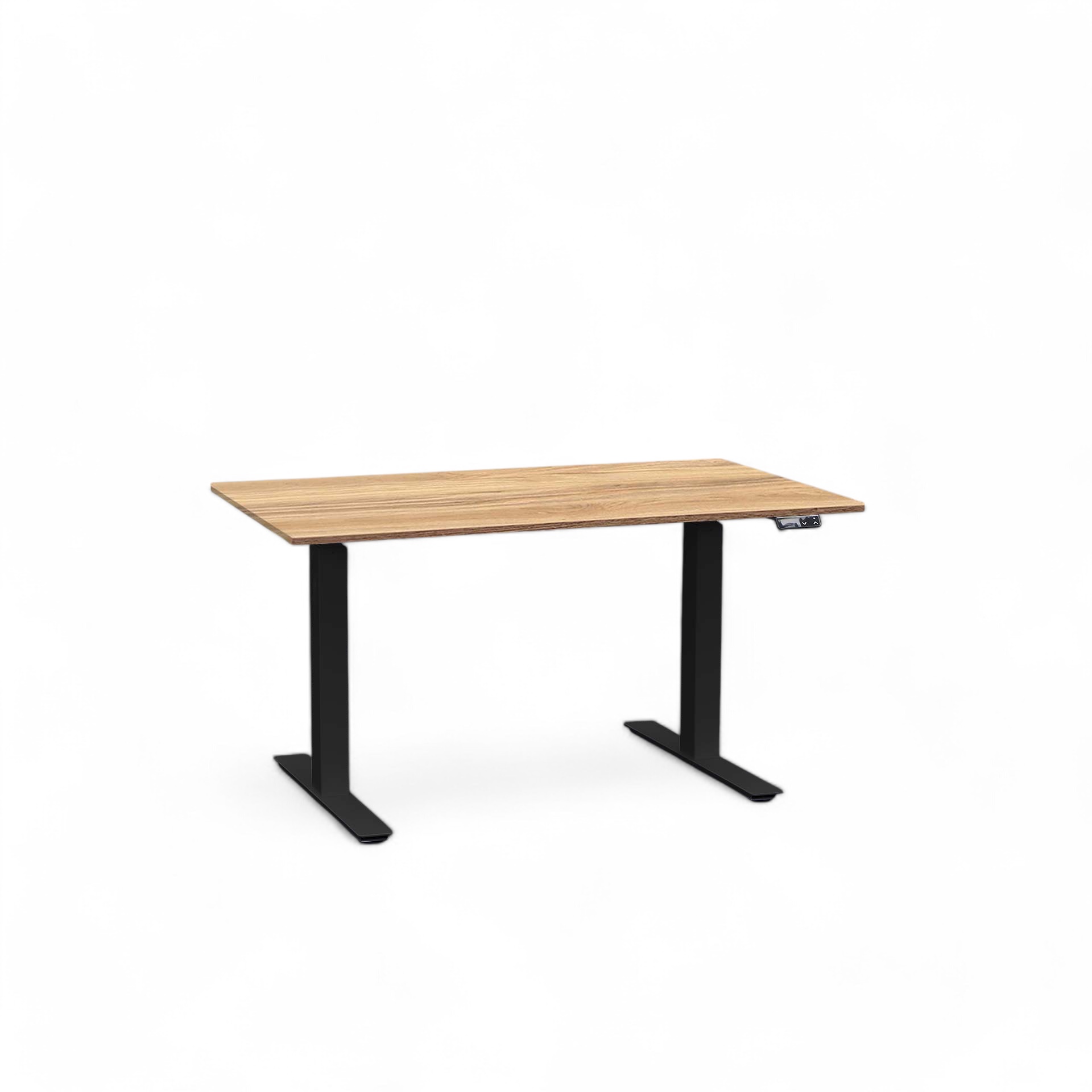 Electrically height-adjustable Tradingzone Work Pro desk (Dark oak, New, 120x70, Black)