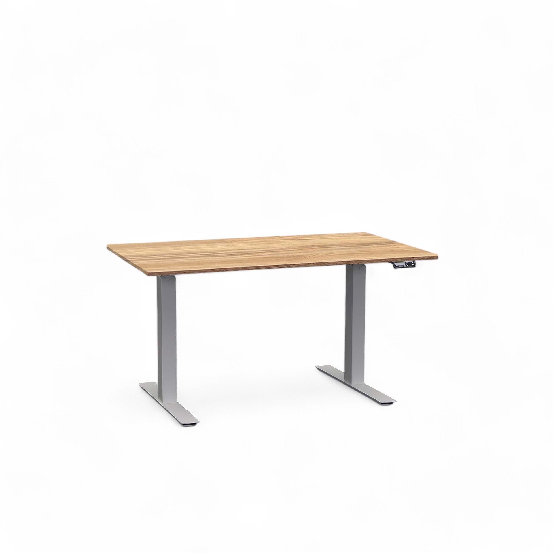 Electrically height-adjustable Tradingzone Work Pro desk (Dark oak, New, 120x70, Silver gray)