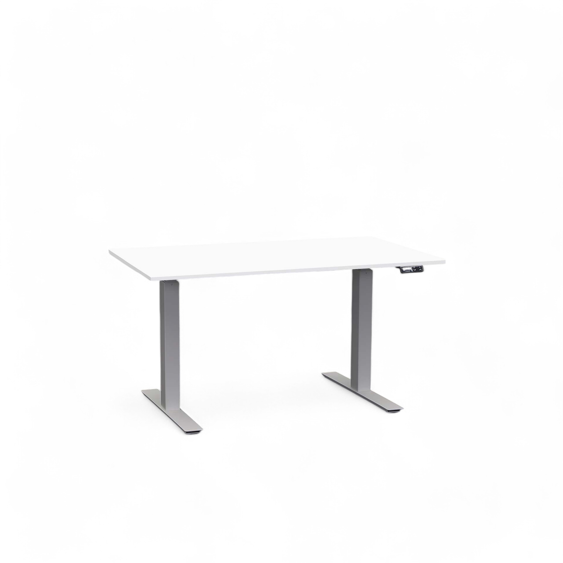 Elektrisch höhenverstellbarer Schreibtisch Tradingzone Work Pro (Weiss, Neu, 120x70, Silbergrau)